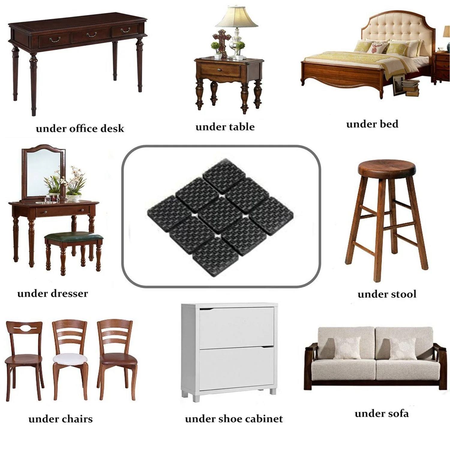 Furniture Protection Pad Furniture Anti Slip Floor Protection (9 Pcs Set) - Image 3