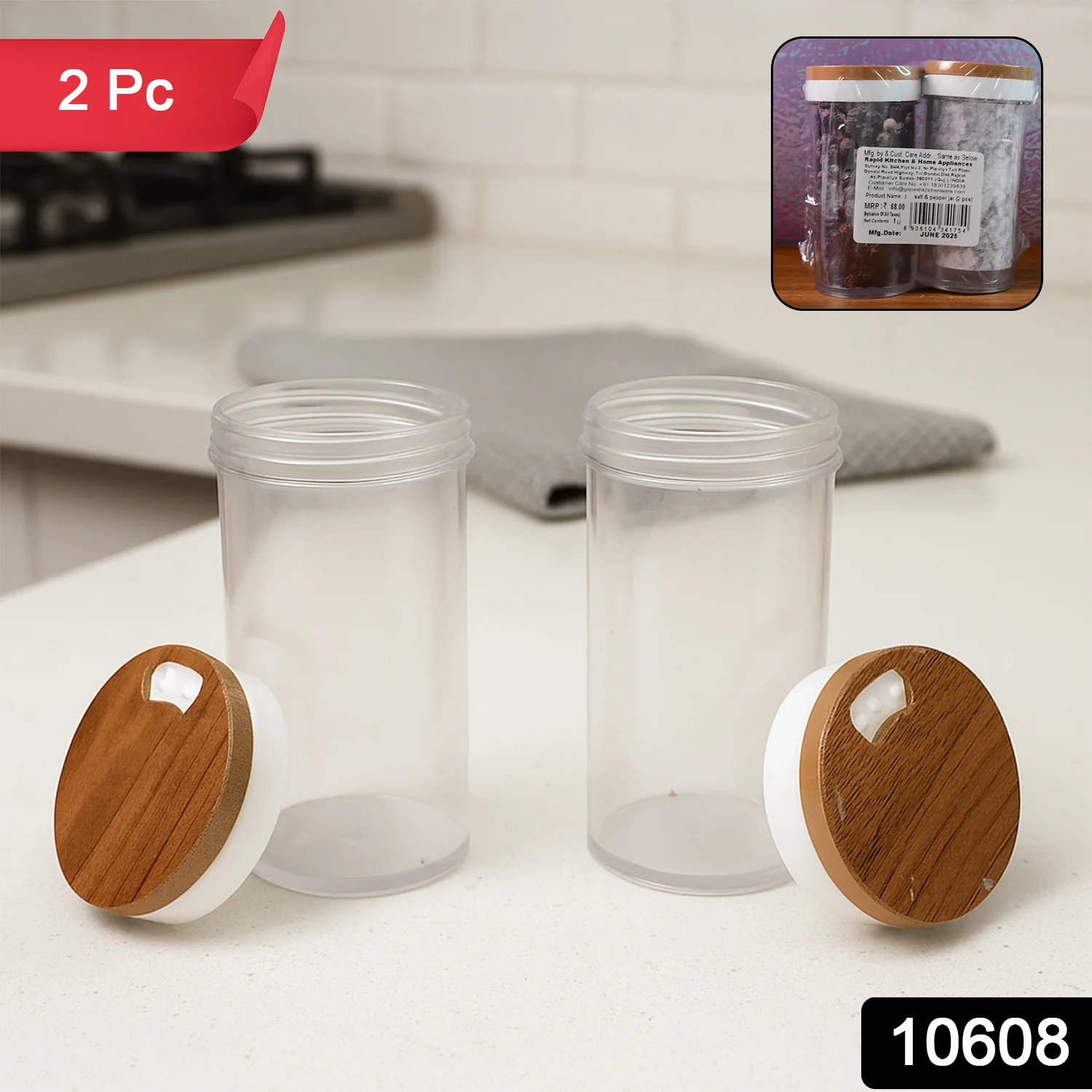 Ganesh Airtight Transparent Kitchen Storage Container Jar Set (2 Pc) - Image 2