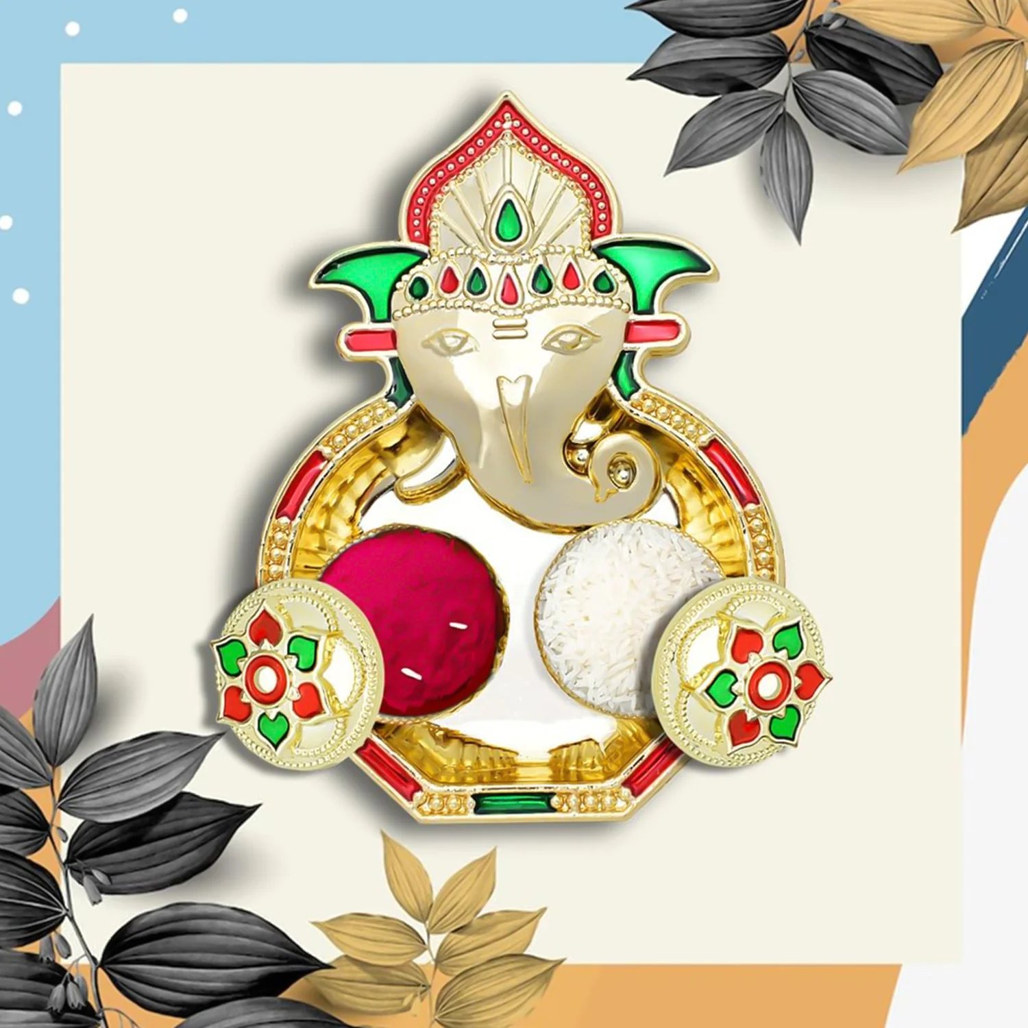 Ganesh Design Decorative Kumkum Box - (1 Pc) - Image 3