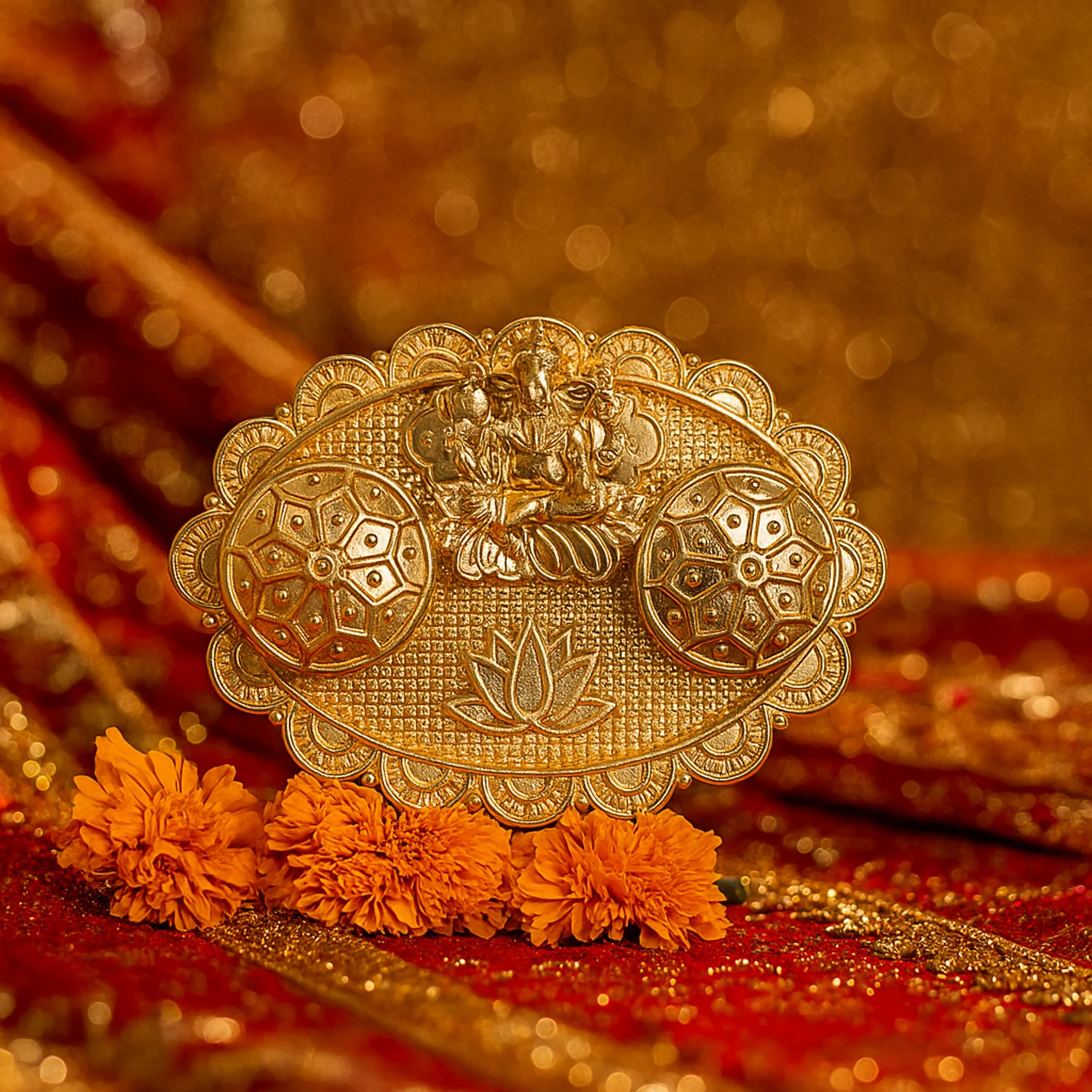 Ganesh Embossed Roli–Chawal Kumkum Chopra - (1 Pc) - Image 3