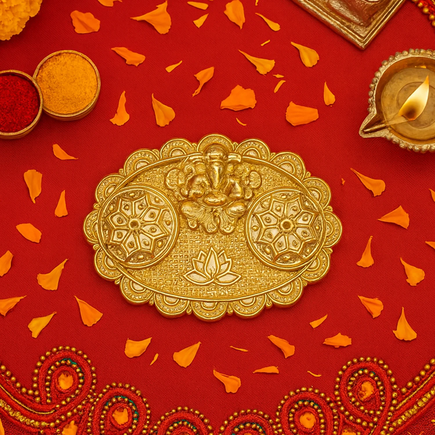 Ganesh Embossed Roli–Chawal Kumkum Chopra - (1 Pc) - Image 4