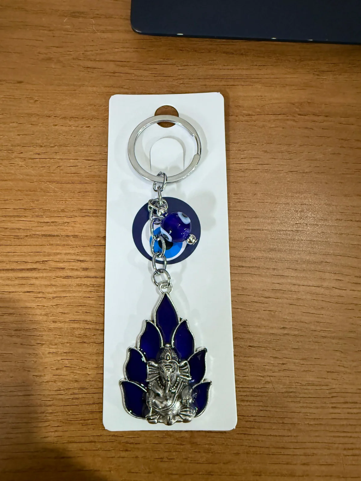 Ganesh Evil Eye Keychain with Blue Enamel for Car Keys & Bags - Image 5