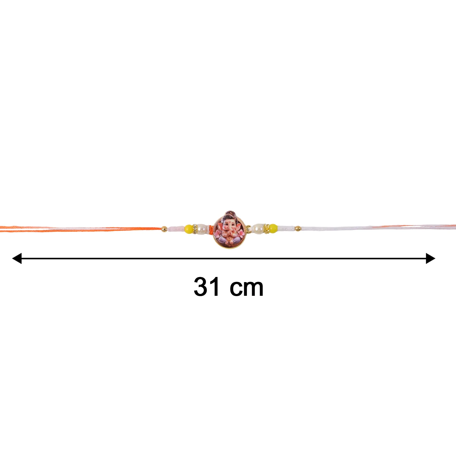 Ganesh Ji Premium Rakhi with Colorful Beads (1 Pc) - Image 7