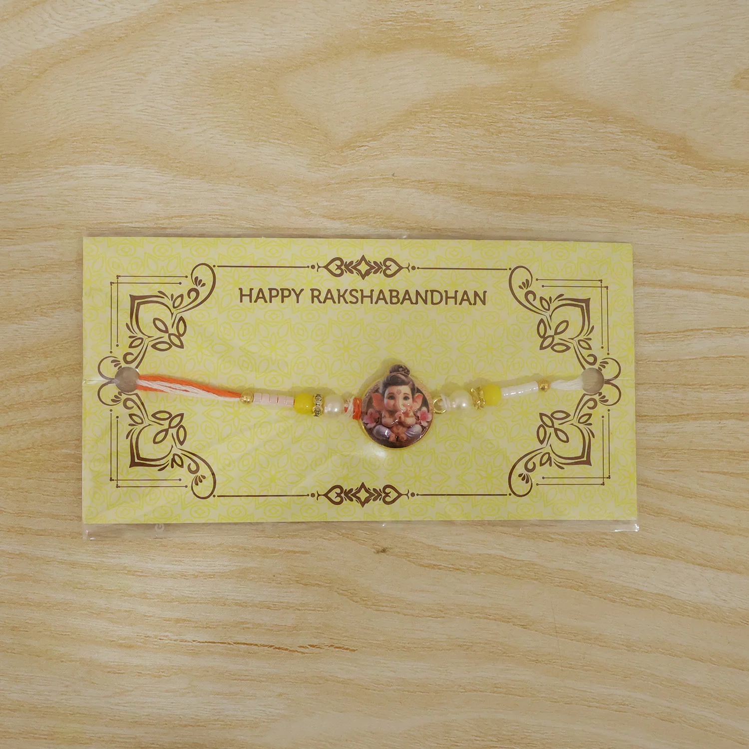 Ganesh Ji Premium Rakhi with Colorful Beads (1 Pc) - Image 9