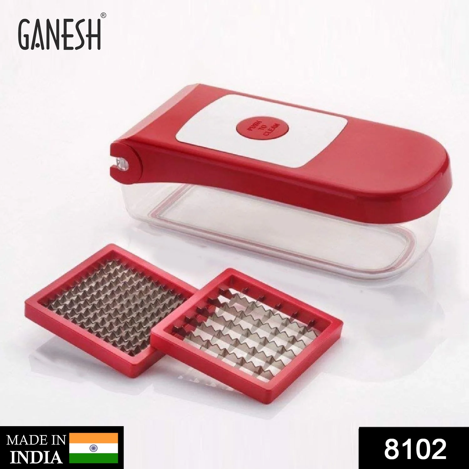 Ganesh Plastic Chopper Vegetable and Fruit Cutter, Red - Image 10