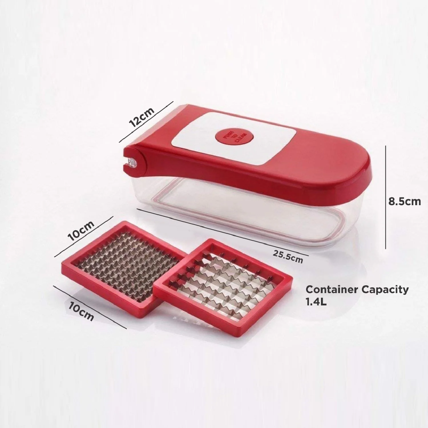 Ganesh Plastic Chopper Vegetable and Fruit Cutter, Red - Image 8
