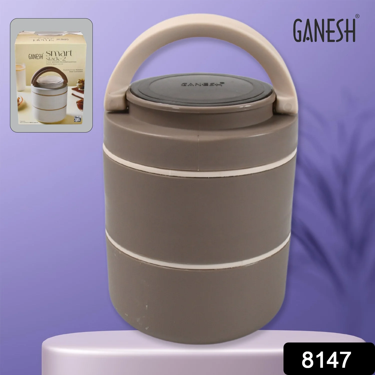 Ganesh Stack 2-Layer Stainless Steel Leak-Proof Lunch Box for Office, School, Picnic - Image 7