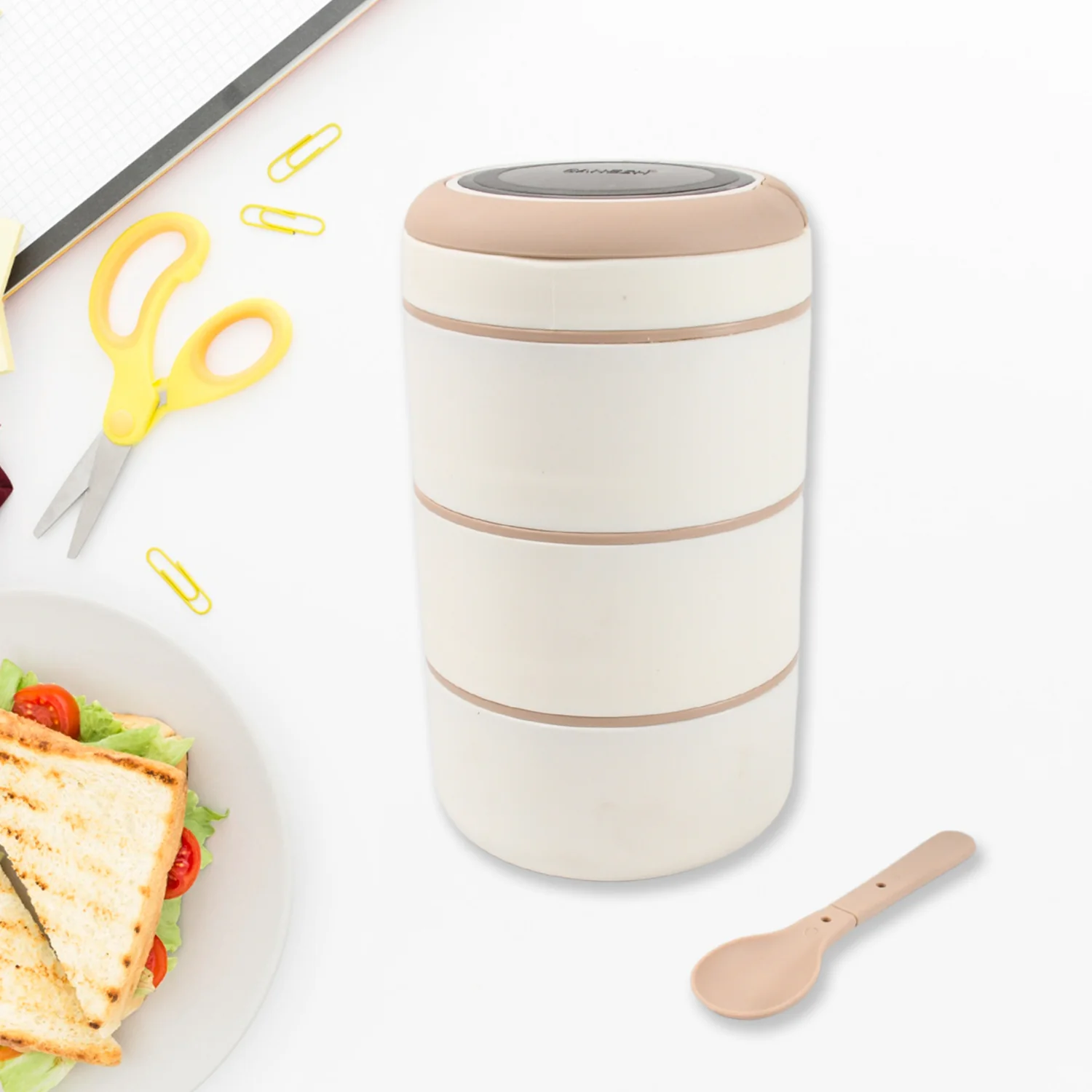Ganesh Smart Stack 3 Layer Portable Lunch Box  for Office, School, Picnic (3 Layer) - Image 7