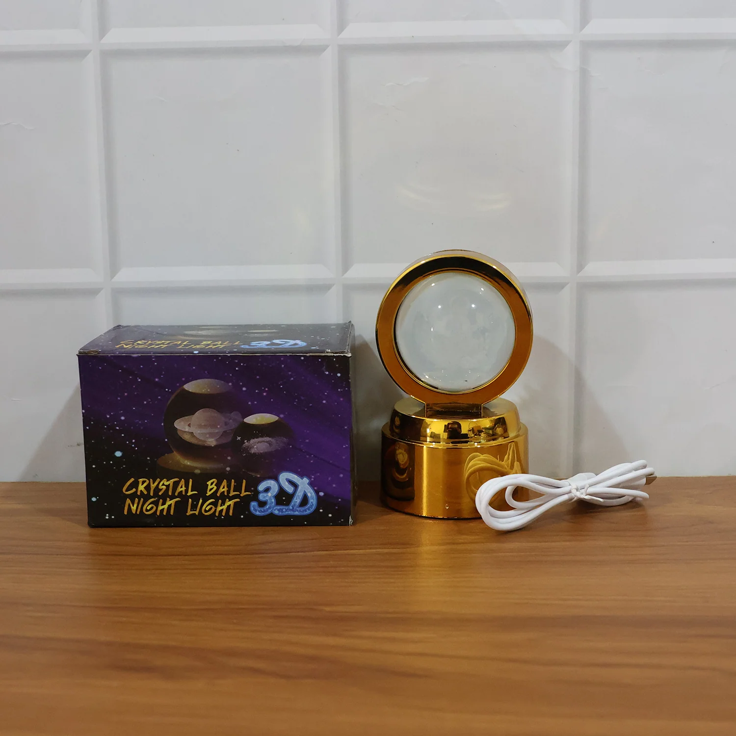 Ganpati Bapa 3D Crystal Ball Night Light with LED Illumination (1 Pc) - Image 9