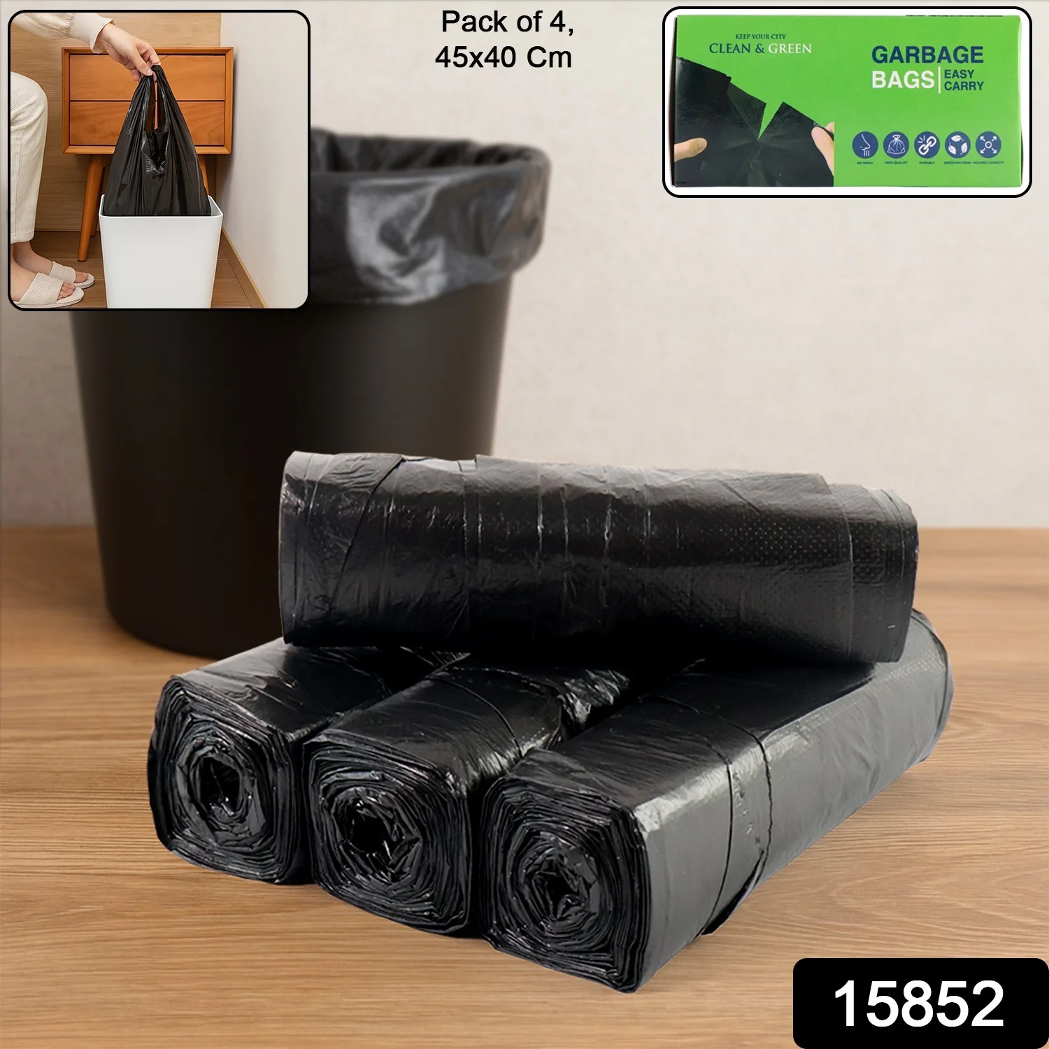 Garbage Bags – Pack of 4 Rolls (45 × 40 cm) - Image 2