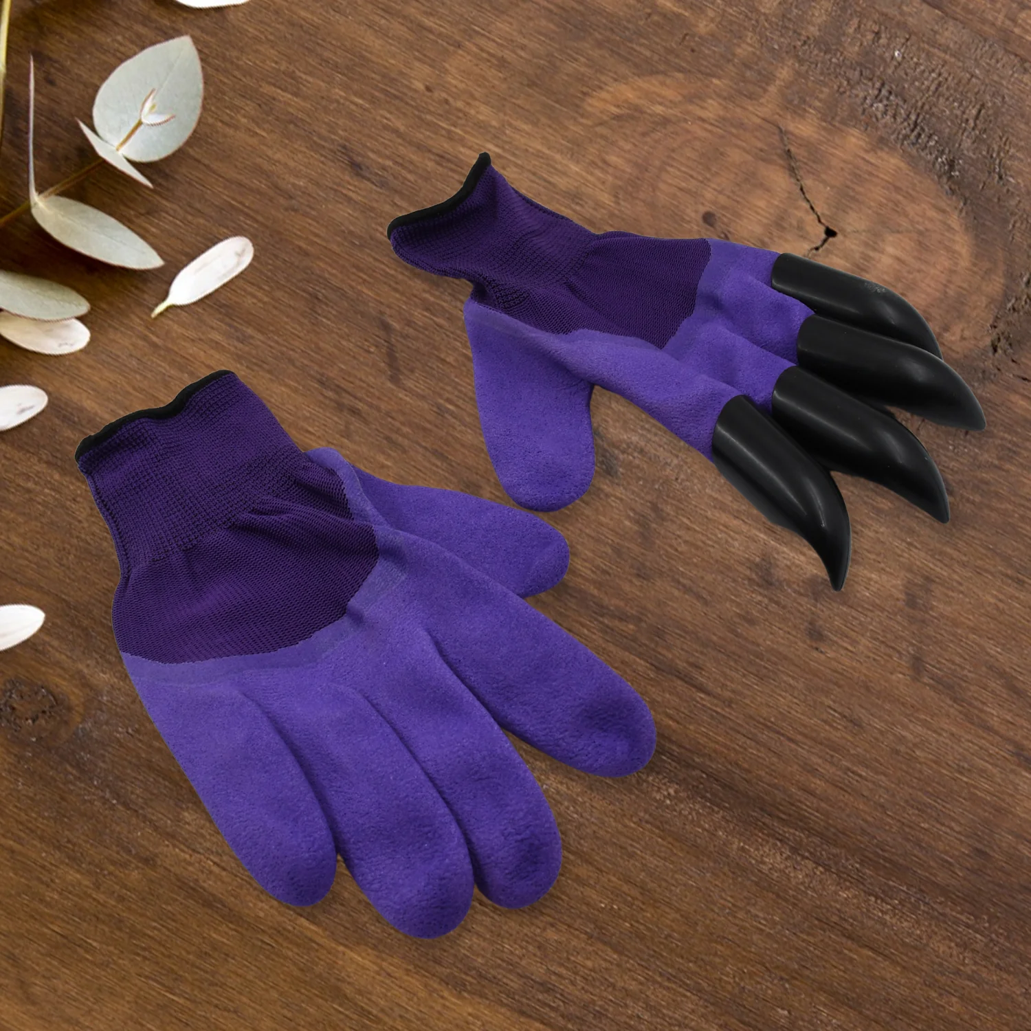 Garden Farming Gloves With Hand Fingertips & Plastic Claws (1 Pair) - Image 3
