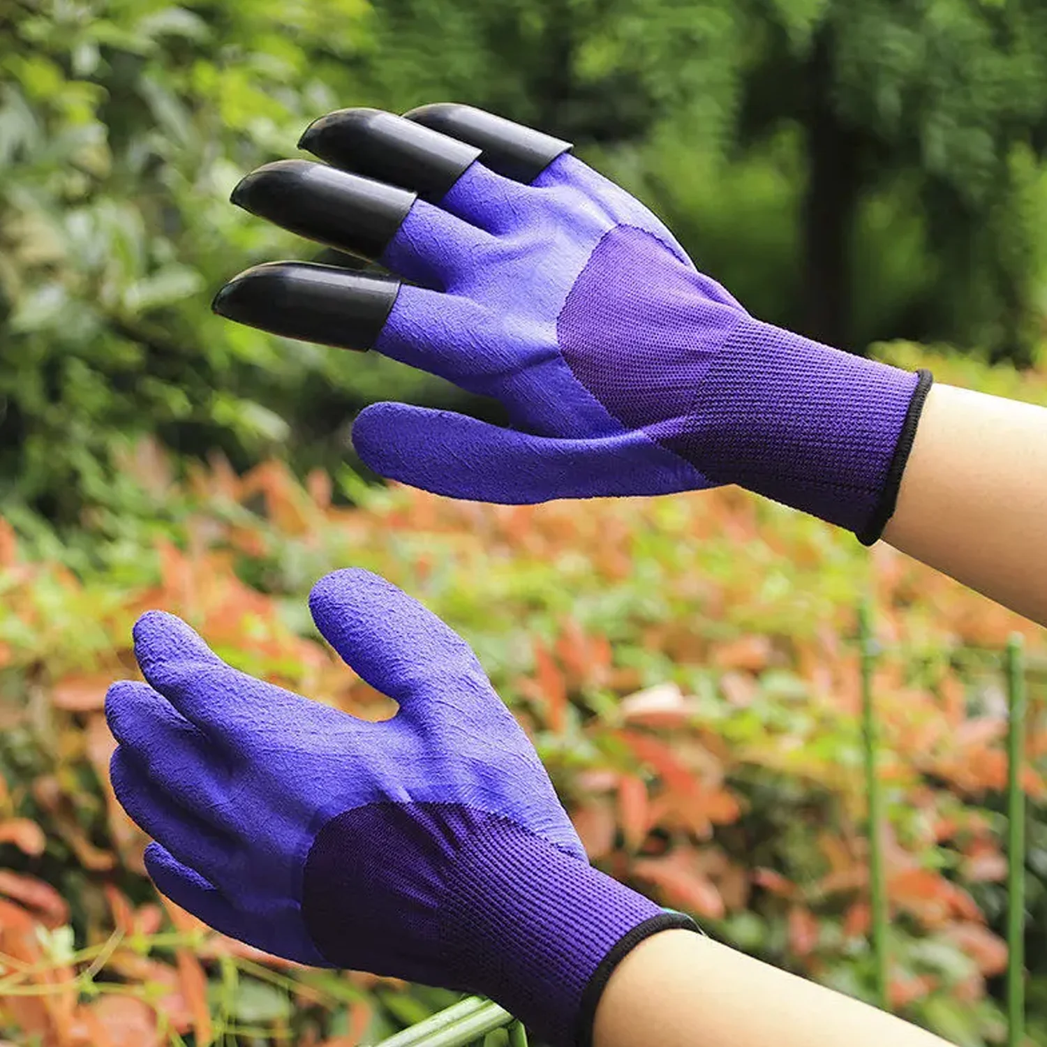 Garden Farming Gloves With Hand Fingertips & Plastic Claws (1 Pair) - Image 4