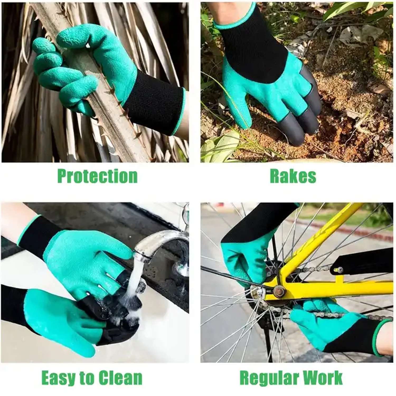 Heavy Duty Garden Gloves with Claws (Washable): 1 Pair (Mix Color) - Image 4