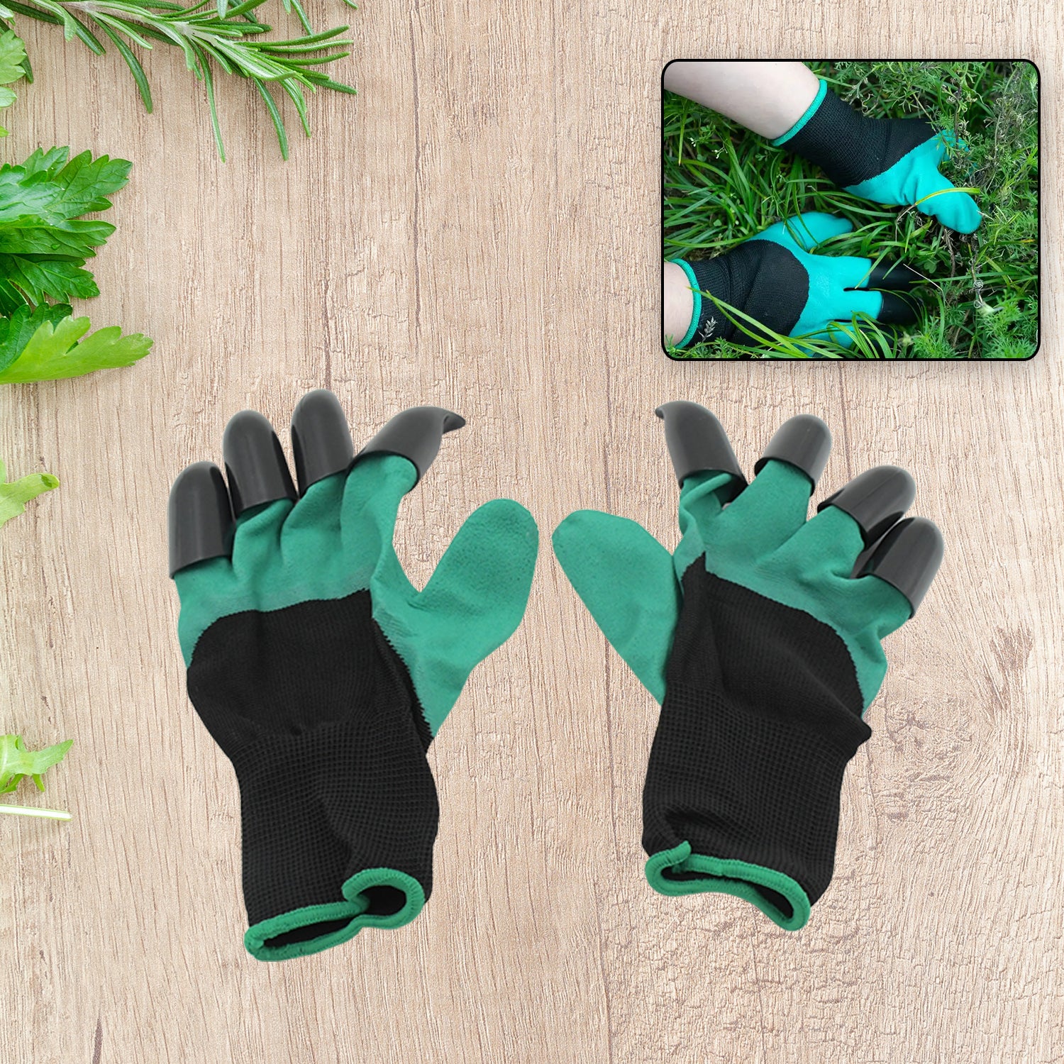 Heavy Duty Garden Gloves with Claws (Washable): 1 Pair (Mix Color) - Image 6