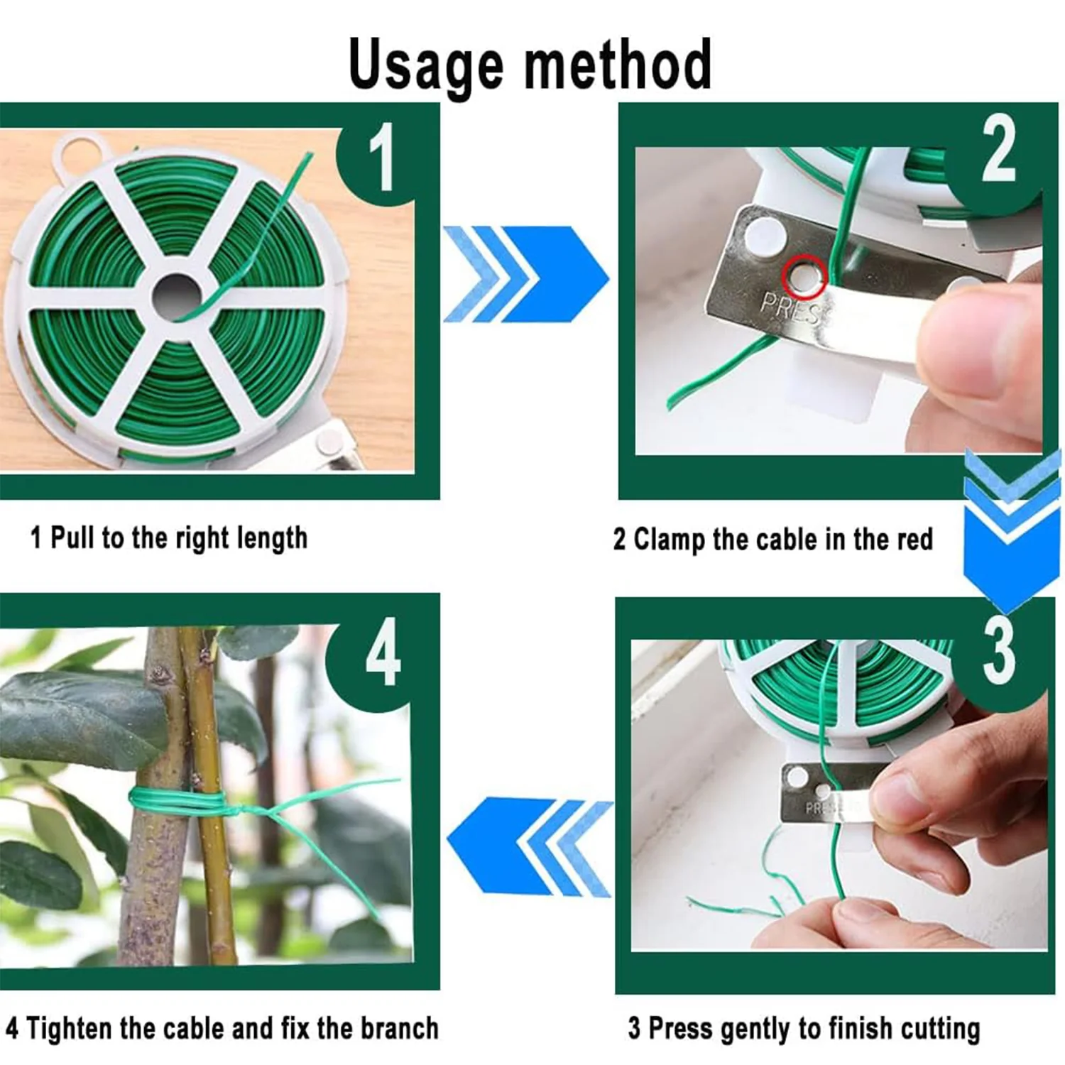 Garden Wire, Sturdy Plant Ties for Support, Garden Ties with Cutter (50 Mtr) - Image 10