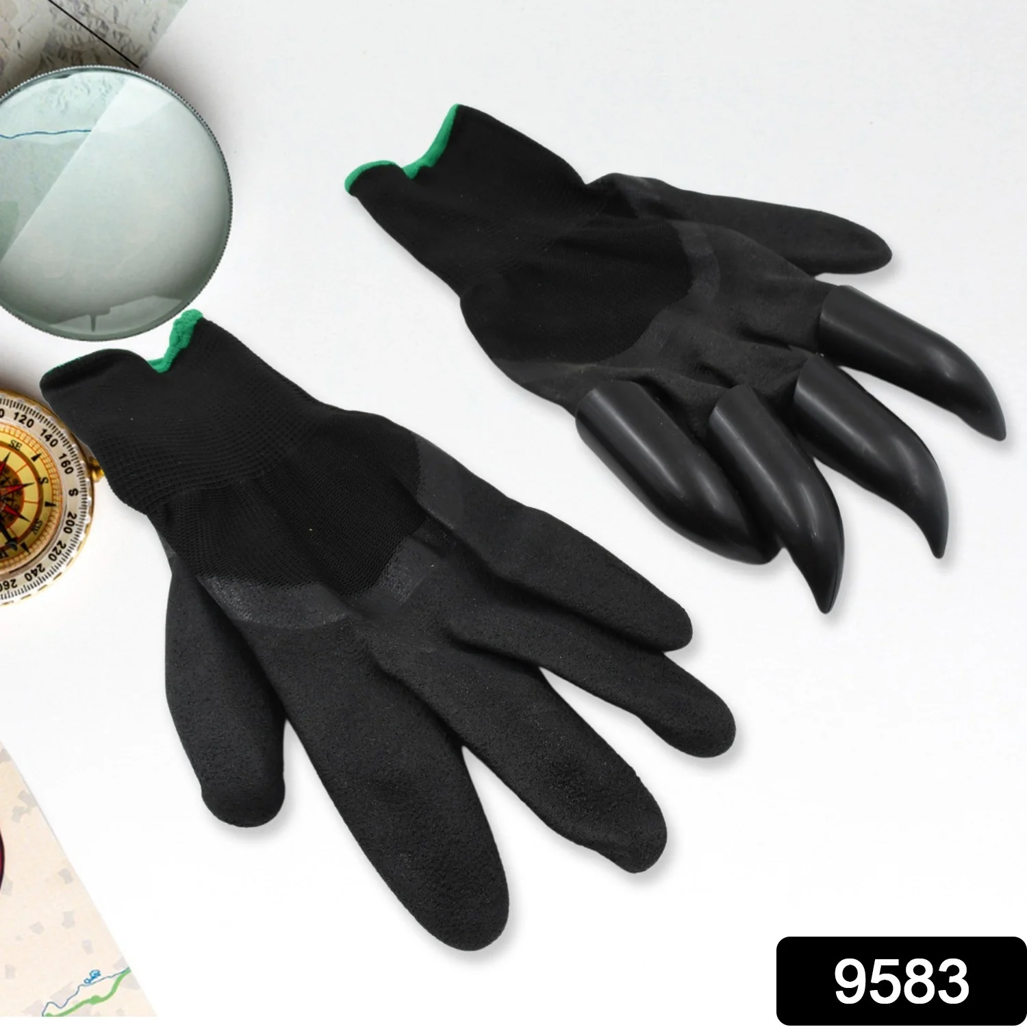 Garden Farming Gloves With Hand Fingertips & Plastic Claws (1 Pair) - Image 2
