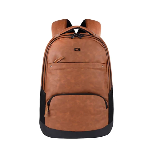 GEAR Laptop Back Pack Vintage 2 Leather Tan Black - Image 5