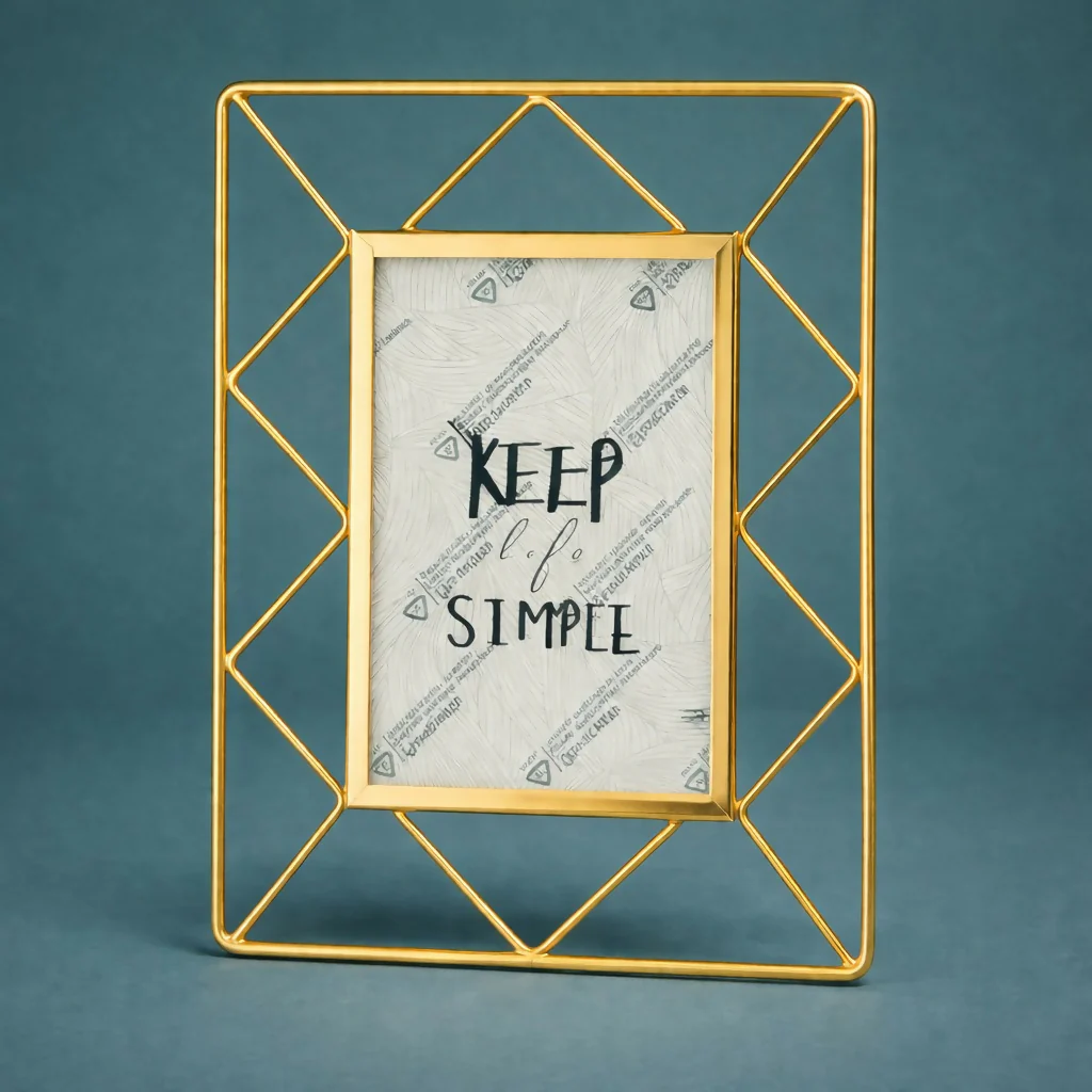 Geometric Metal Photo Frame Table Decor Stand Display Frame - Image 3