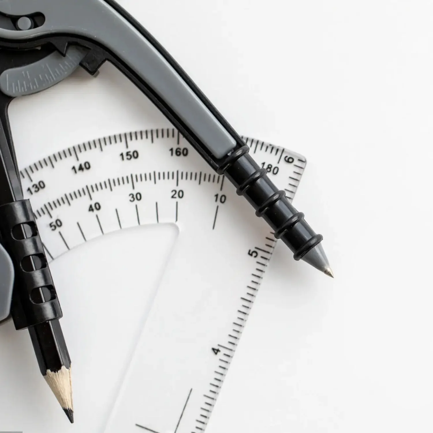 2-Piece Geometry Protractor Set with Lock and Transparent Protractor - Image 4