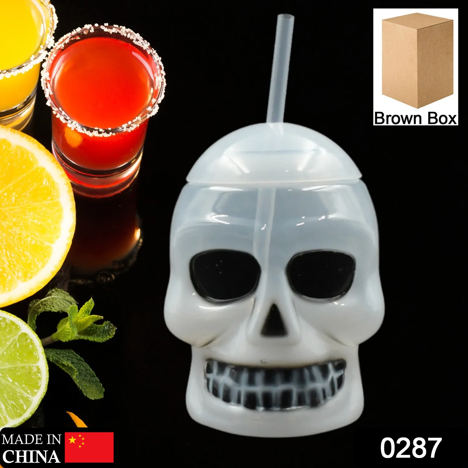 Ghost Face Bottle Water Bottle, Drinking Cup with Lid and Straw(1 Pc) - Image 2