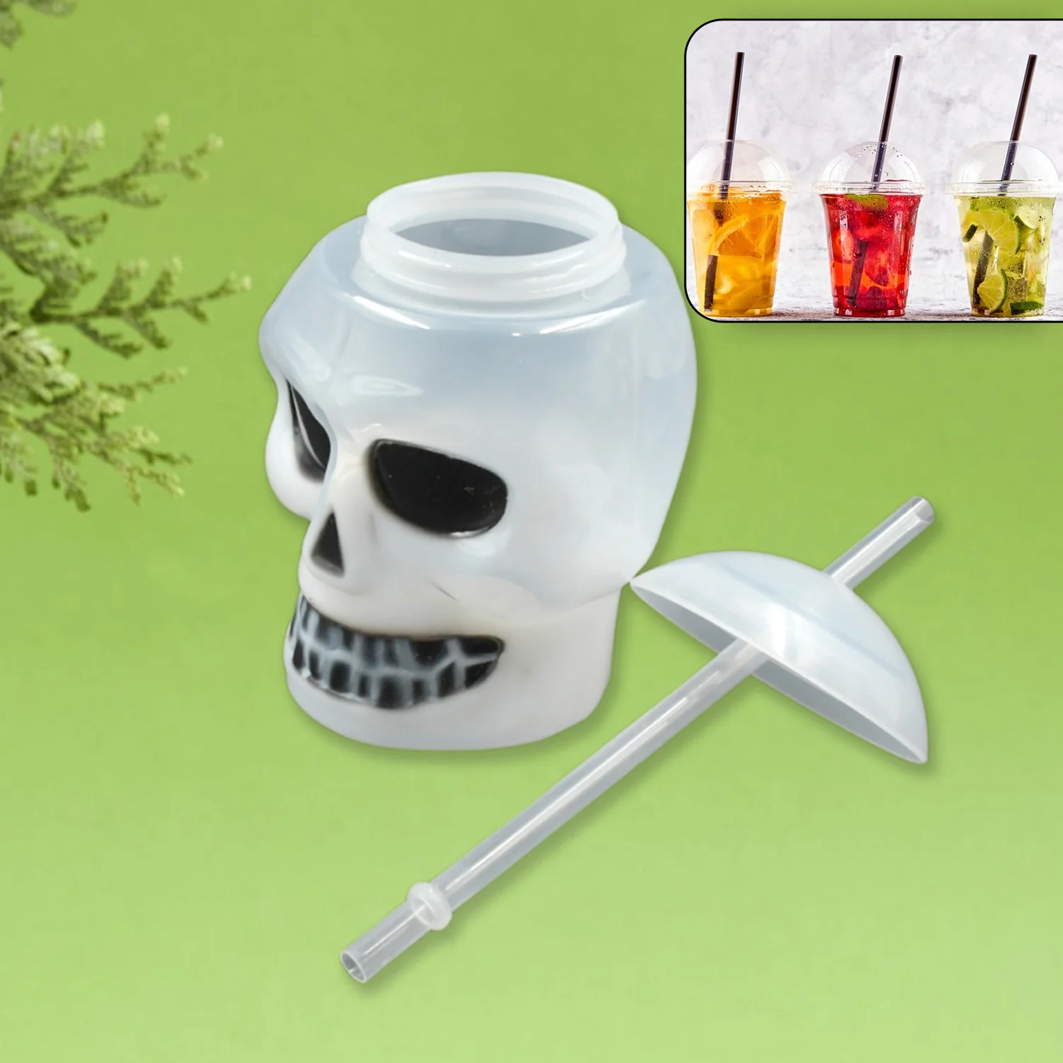 Ghost Face Bottle Water Bottle, Drinking Cup with Lid and Straw(1 Pc) - Image 6