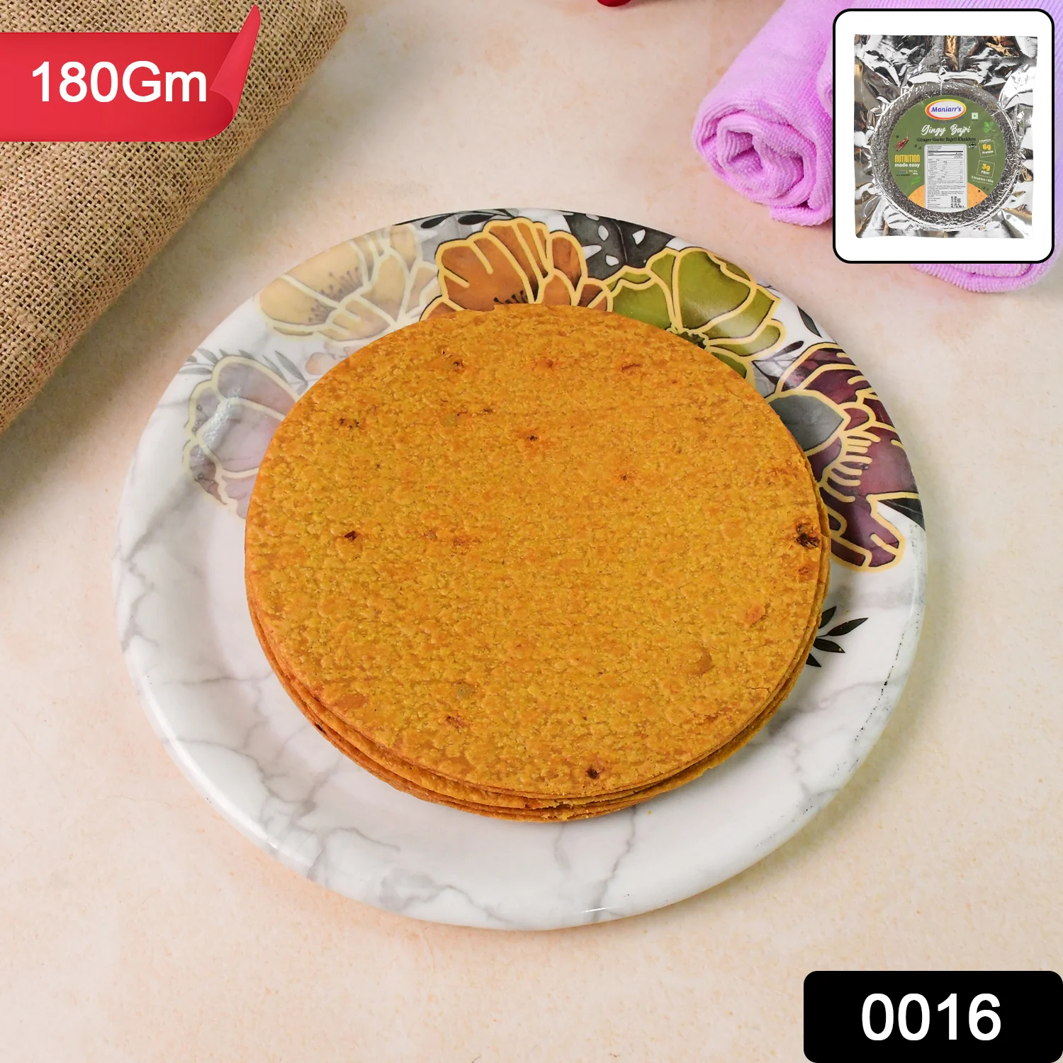 Maniarr's Gingy Bajri Khakhra Wheat Chips (180Gm) - Image 2