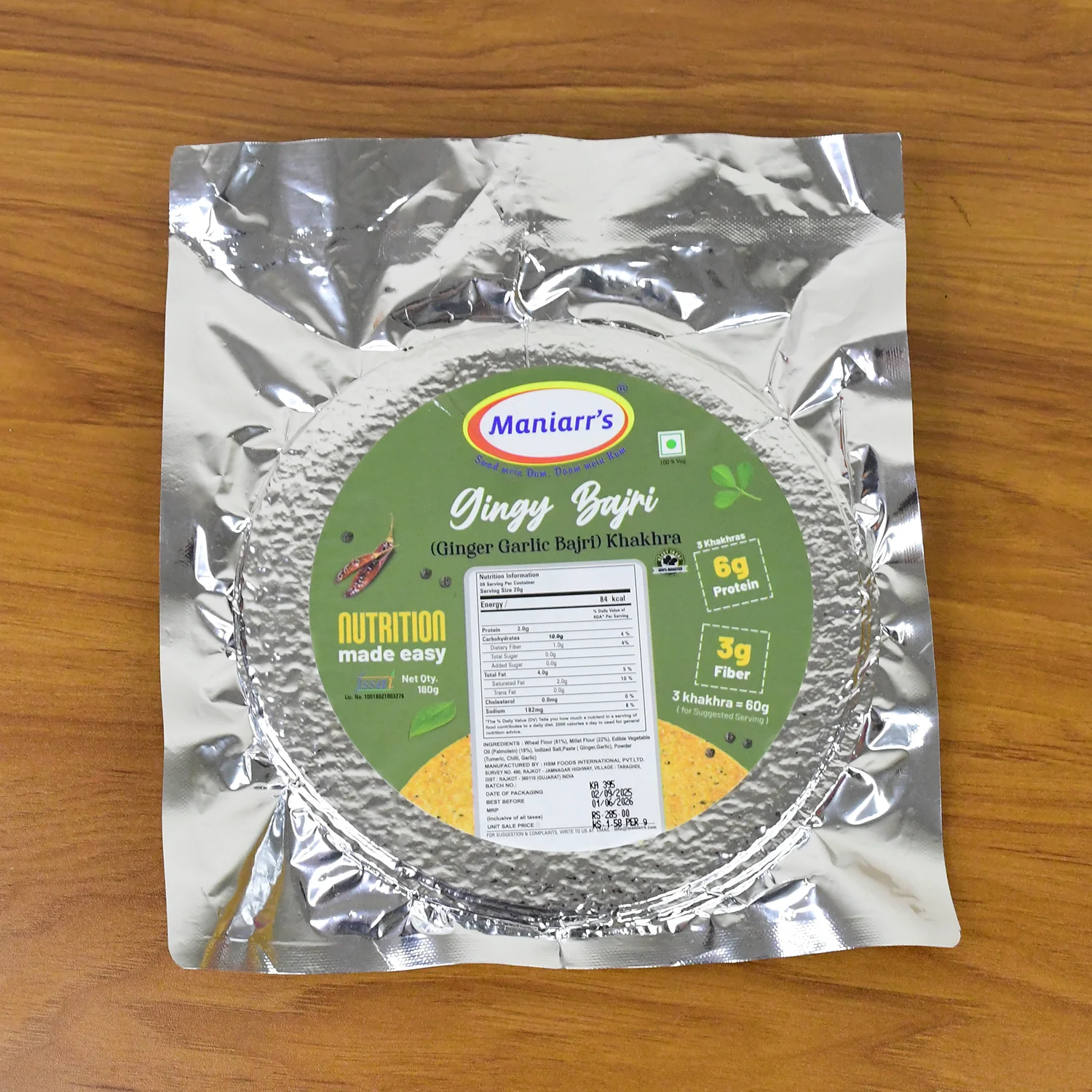 Maniarr's Gingy Bajri Khakhra Wheat Chips (180Gm) - Image 7