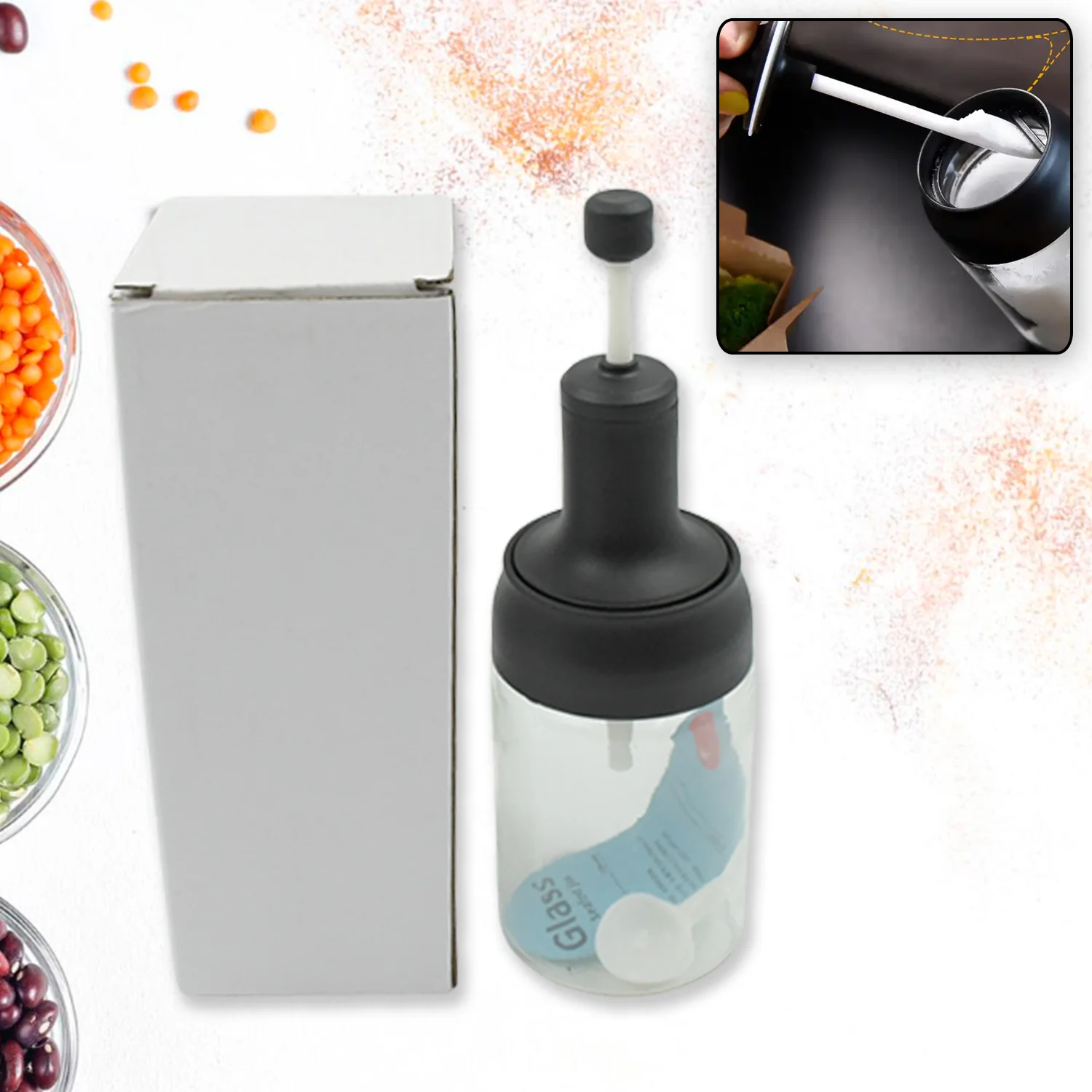All-in-One Seasoning Jar: Heat-Resistant Glass with Spoon (1 Pc) - Image 7