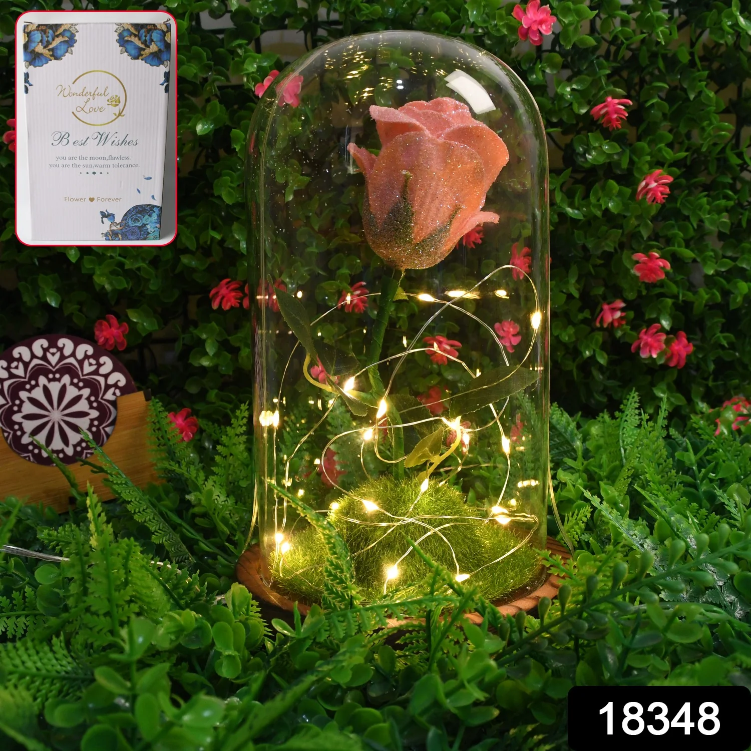 Glass Flower with Led Light Great Gift (1 Set) - Image 2