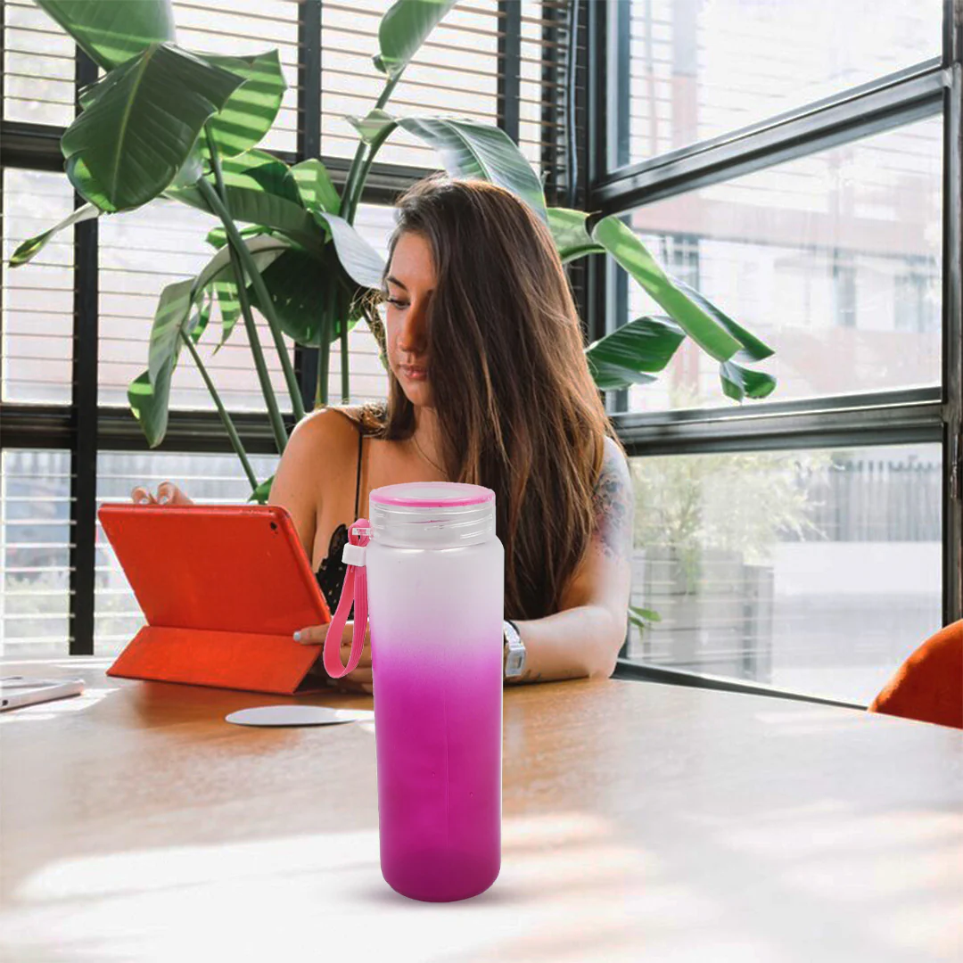 Motivational Glass Water Bottle Colorful portable Water Glass Bottle (350 ML) - Image 3