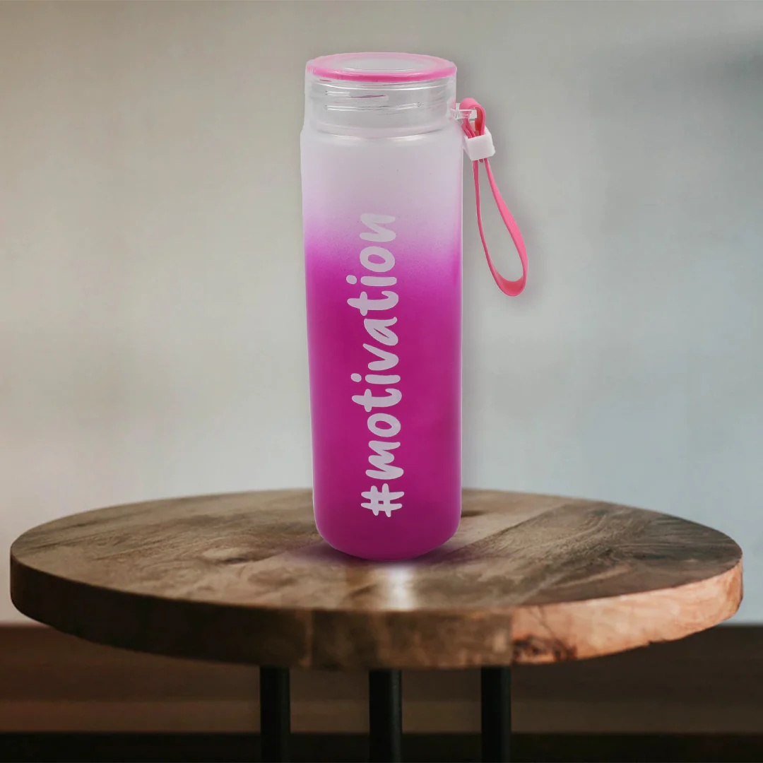 Motivational Glass Water Bottle Colorful portable Water Glass Bottle (350 ML) - Image 5