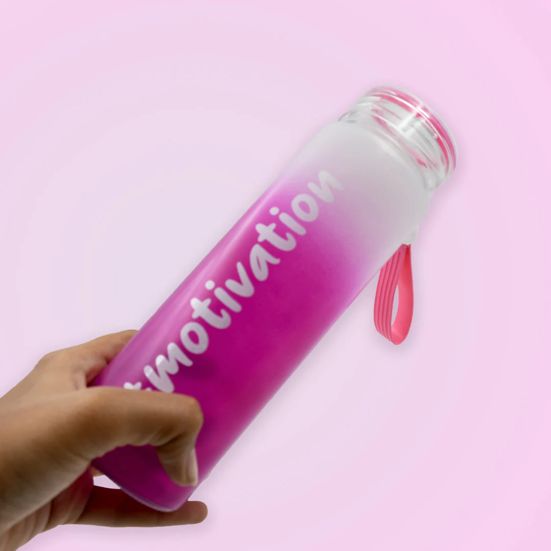 Motivational Glass Water Bottle Colorful portable Water Glass Bottle (350 ML) - Image 7