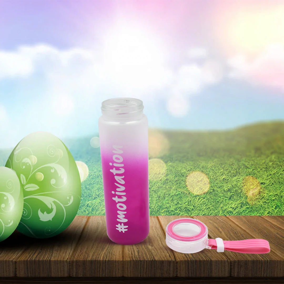 Motivational Glass Water Bottle Colorful portable Water Glass Bottle (350 ML) - Image 8