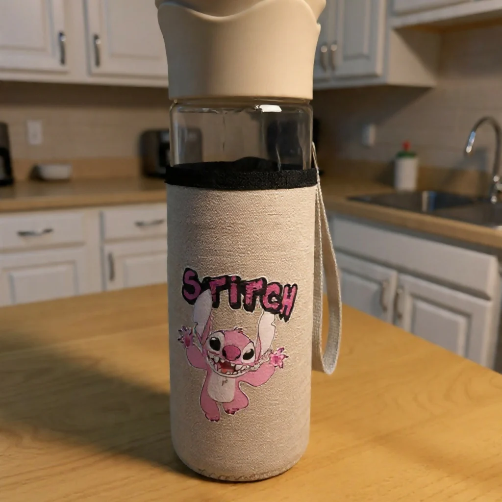 Glass Water Bottle with Sleeve and Strap for Daily Use - Image 2
