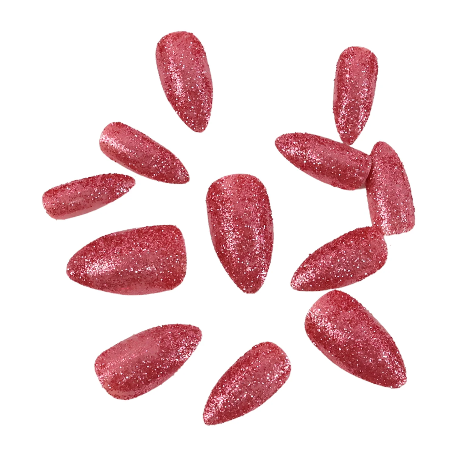 Glitter Press-On False Nails fake nails - (1 Set / Mix Color & Design) - Image 5