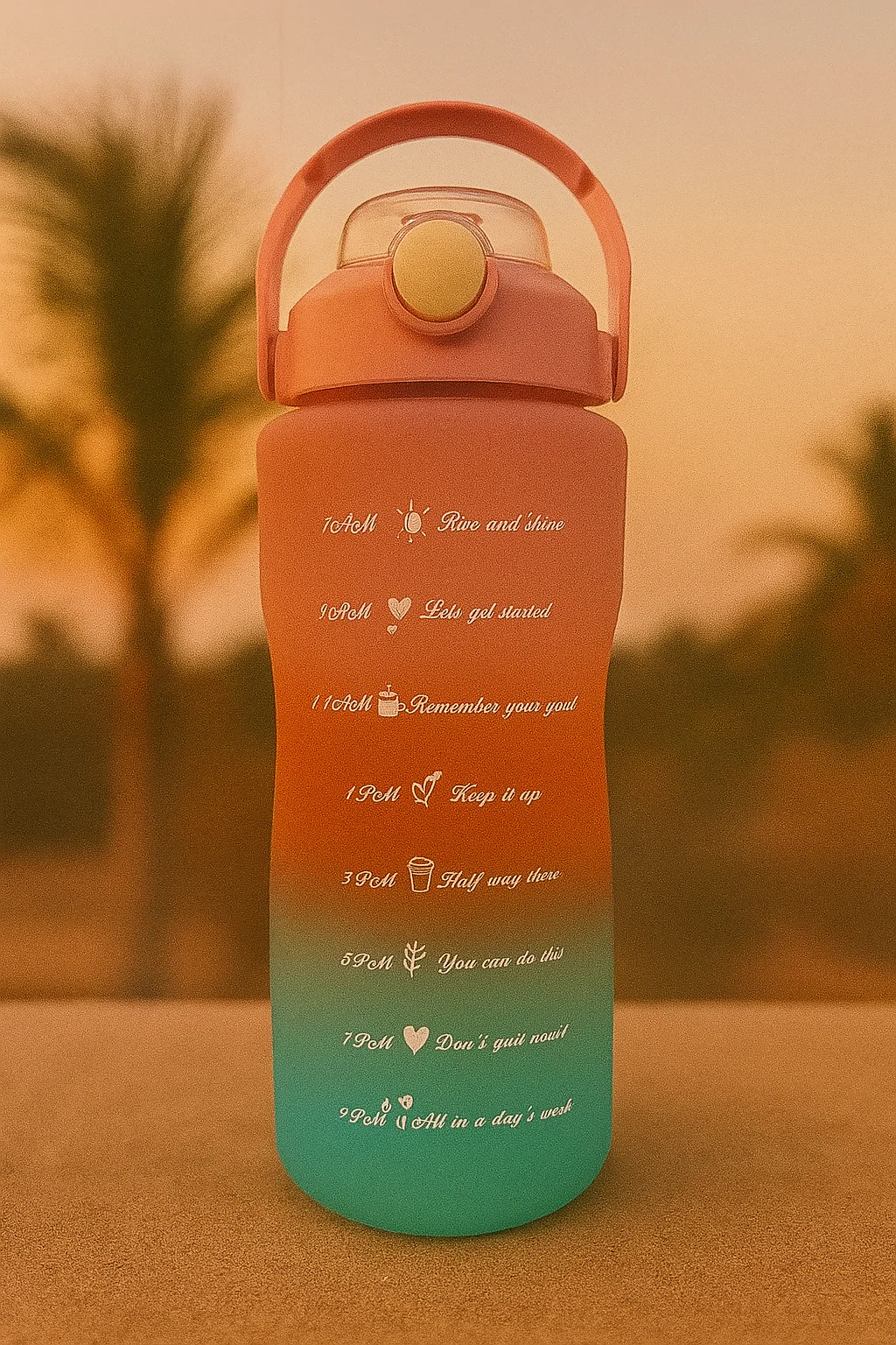 GlowSip Coral Gradient Water Bottle Set – 3-Pack (300ml–1L) - Image 2