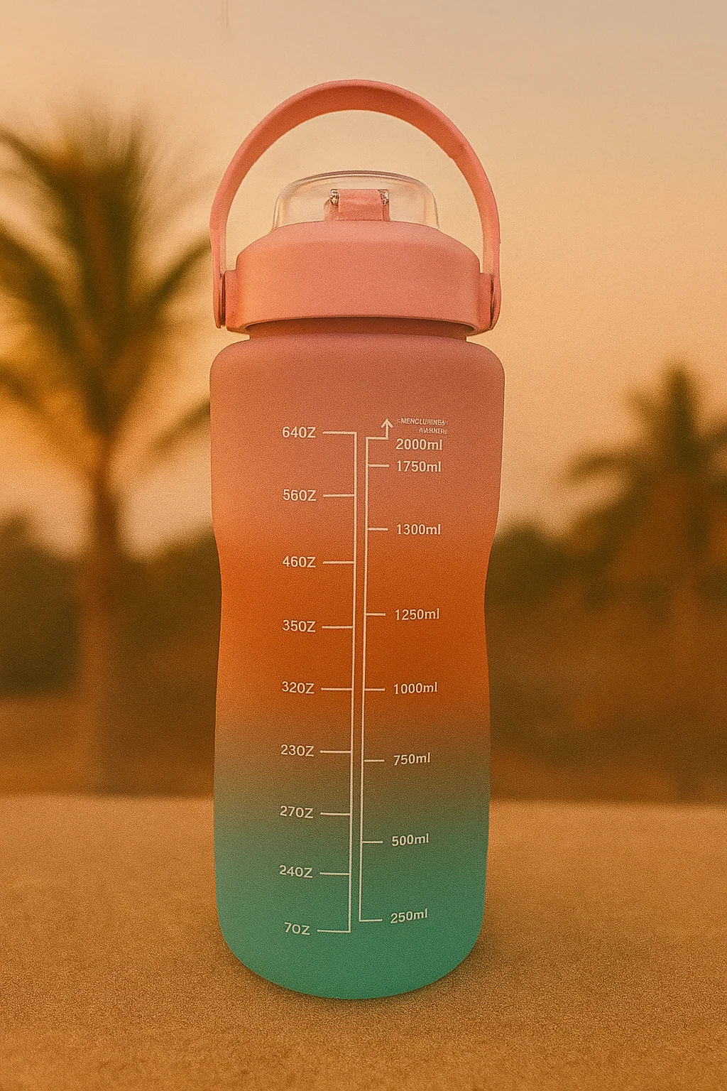 GlowSip Coral Gradient Water Bottle Set – 3-Pack (300ml–1L) - Image 3
