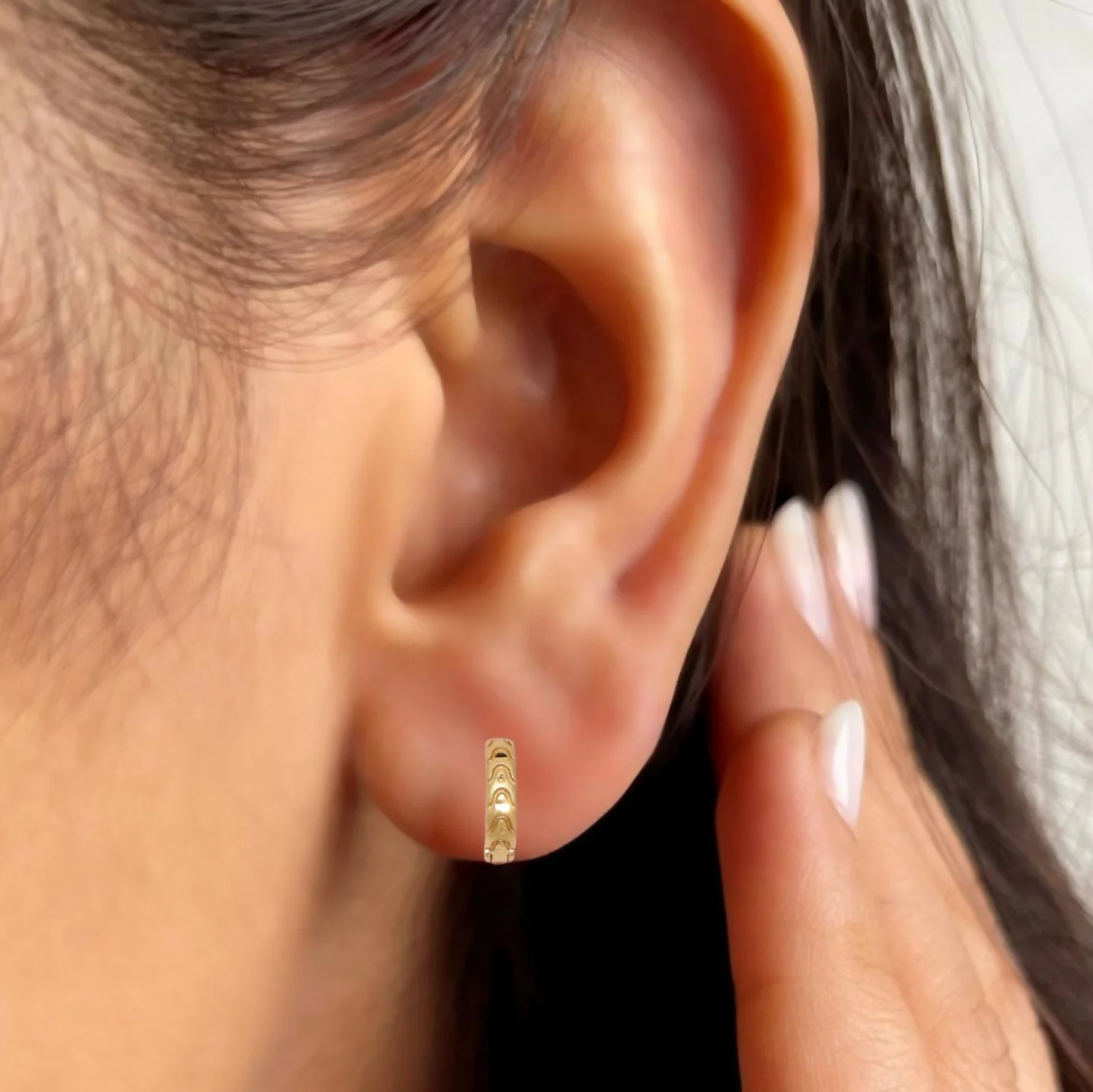 Gold AD Hoop kan ki bali Earrings Traditional & Daily Wear - Image 2