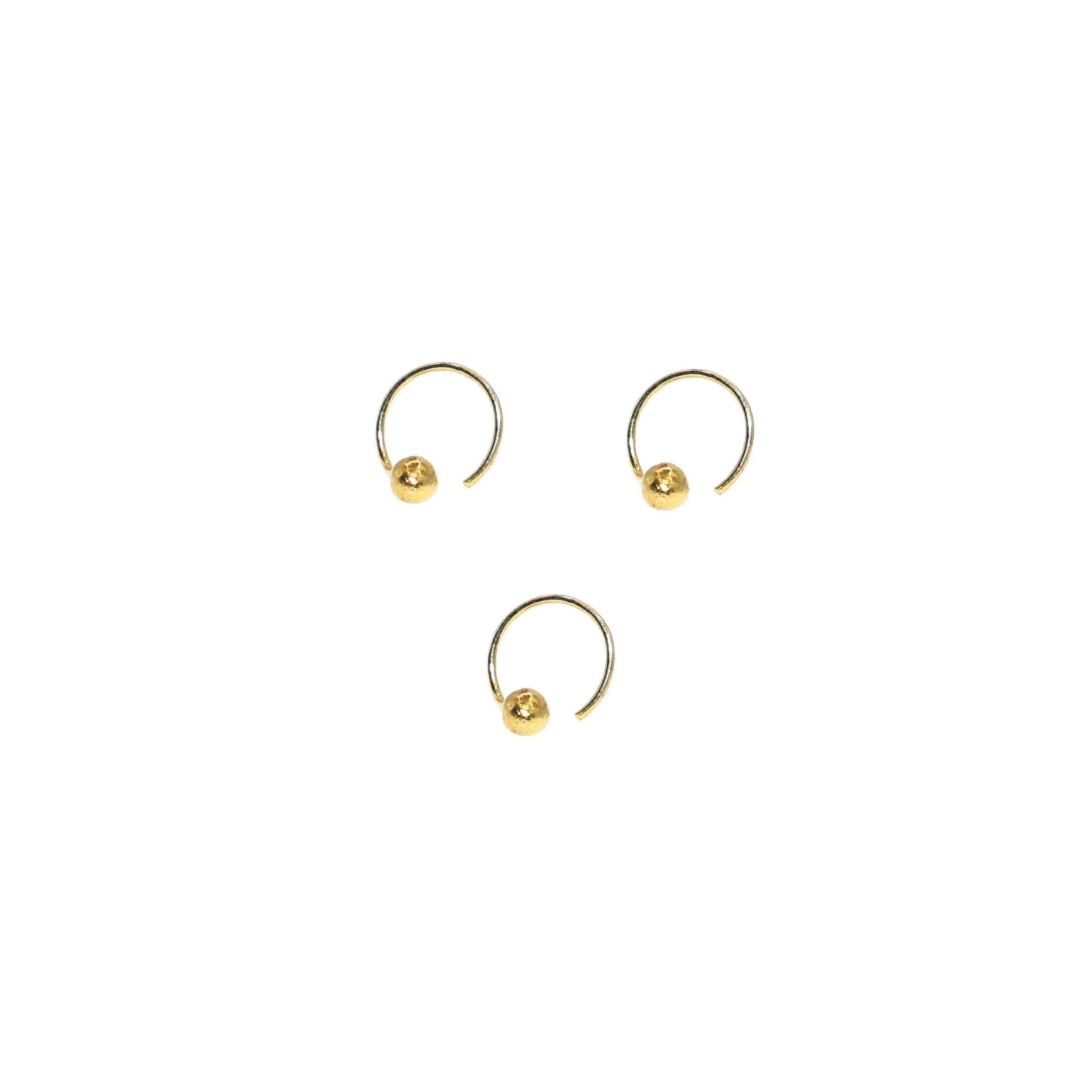 Gold Bead Nosering Laung Koka Nathni Set of 3 for women and girls - Image 3