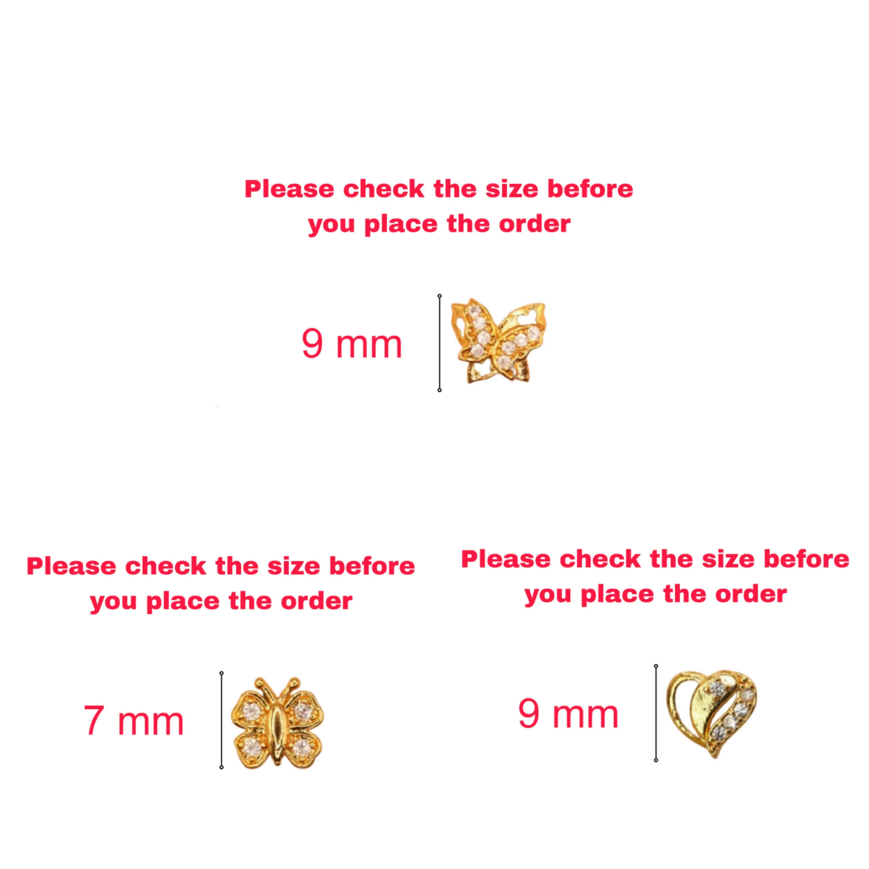 "Gold Butterfly & Heart Stud Earrings AD for women and girls Combo Pack of 3 - Image 4