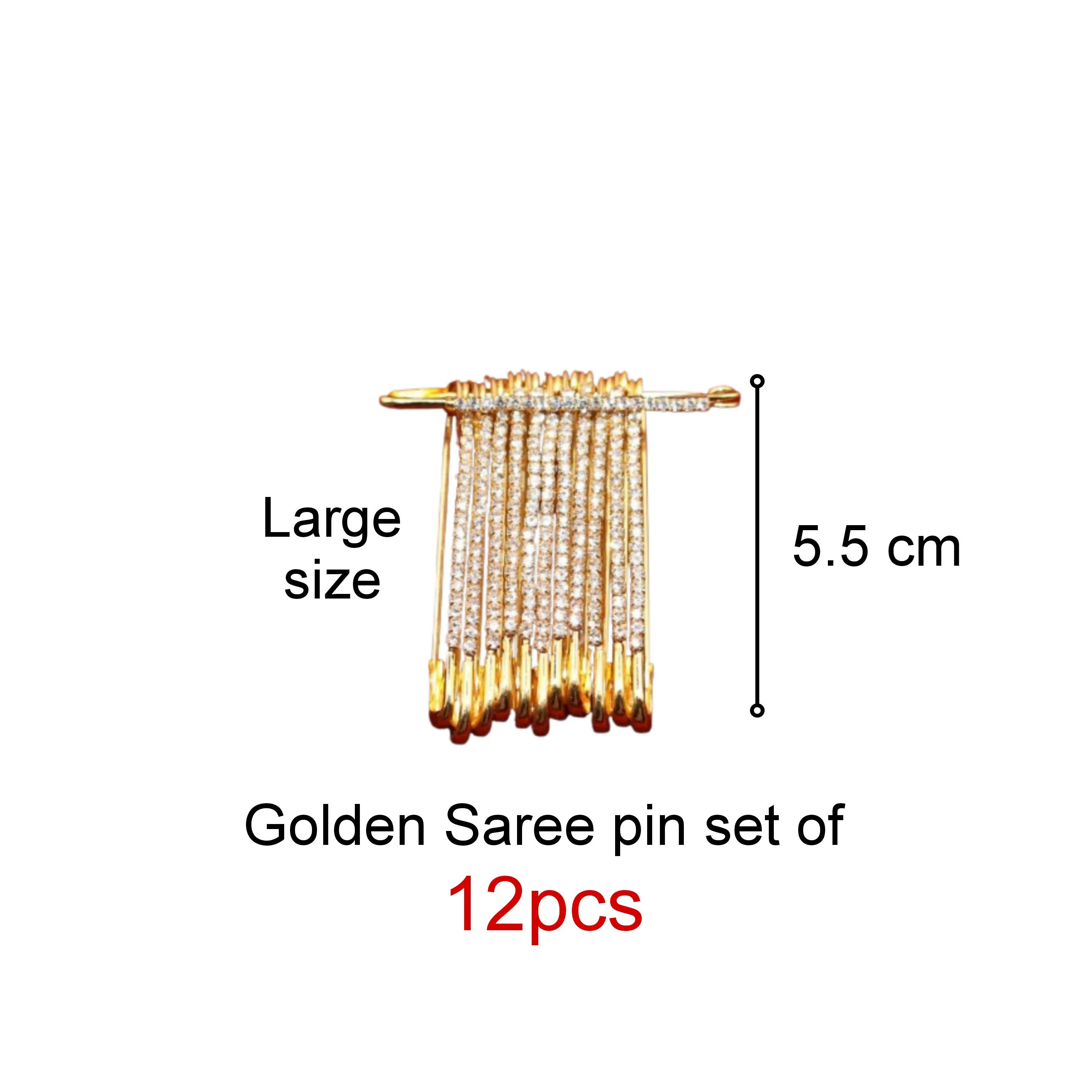 Gold Crystal Dangle Saree Pin Brooch - Chic Rhinestone Cascade Pin - Image 3
