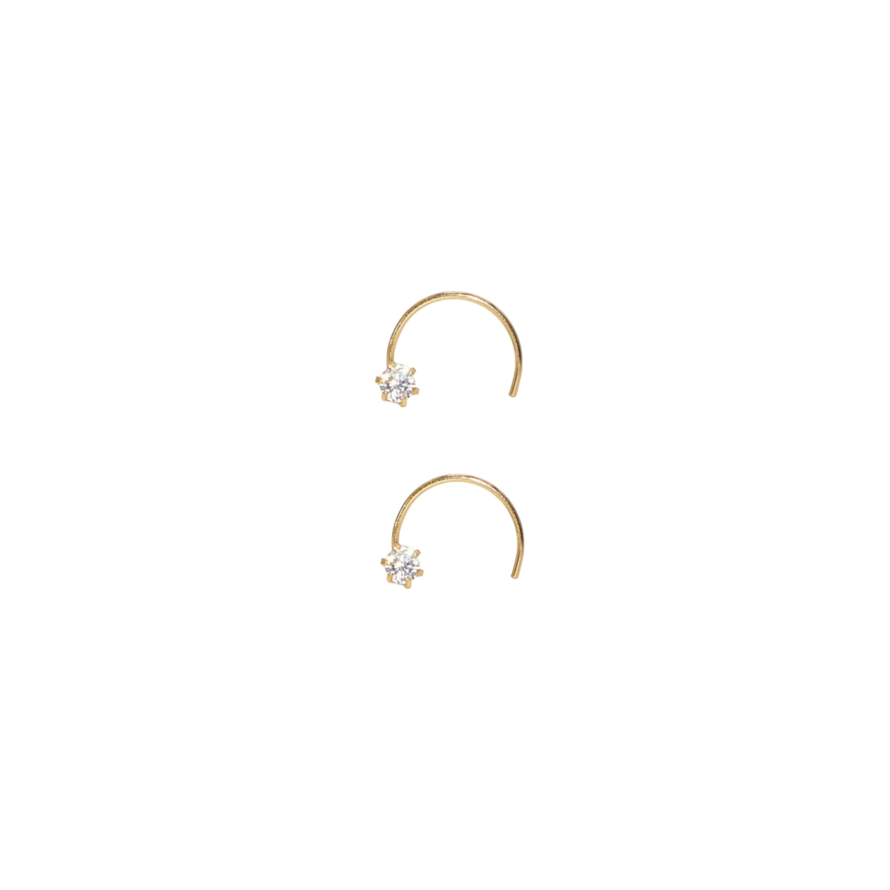 Gold Diamond Nose Screw Pin Sparkling AD Nosering Laung Koka Nathni combo pack of 2 - Image 3