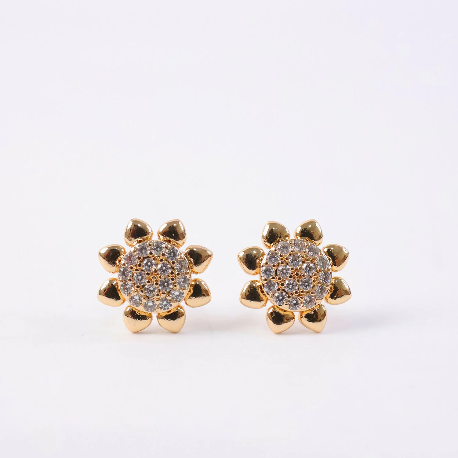 Floral Gold-Finish Stone Stud Earrings for Daily & Party Wear - Image 5