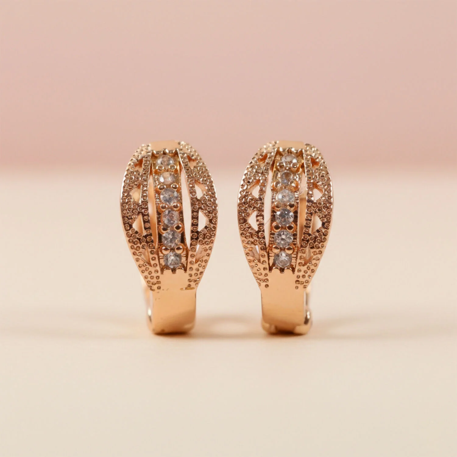 Elegant Gold Finish Stone Stud Earrings for Women & Girl - Image 4