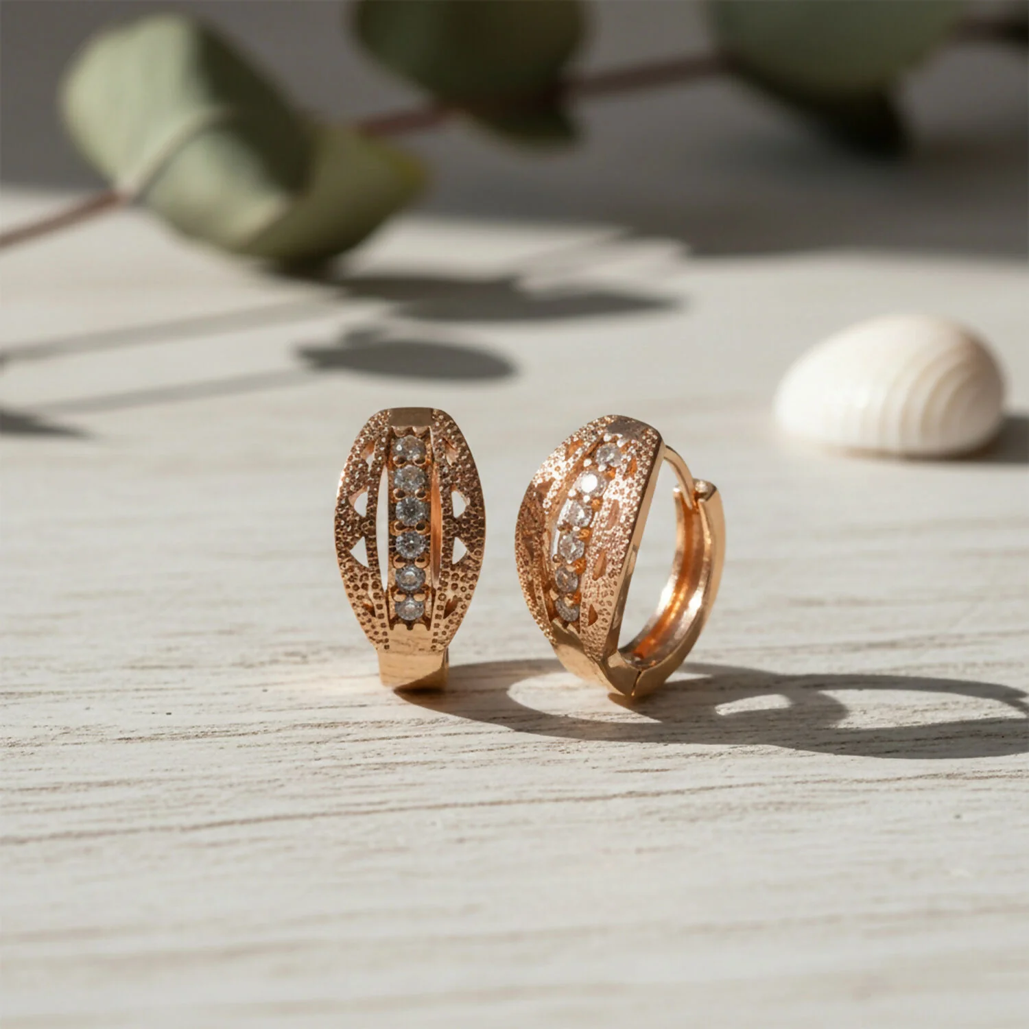 Elegant Gold Finish Stone Stud Earrings for Women & Girl - Image 5