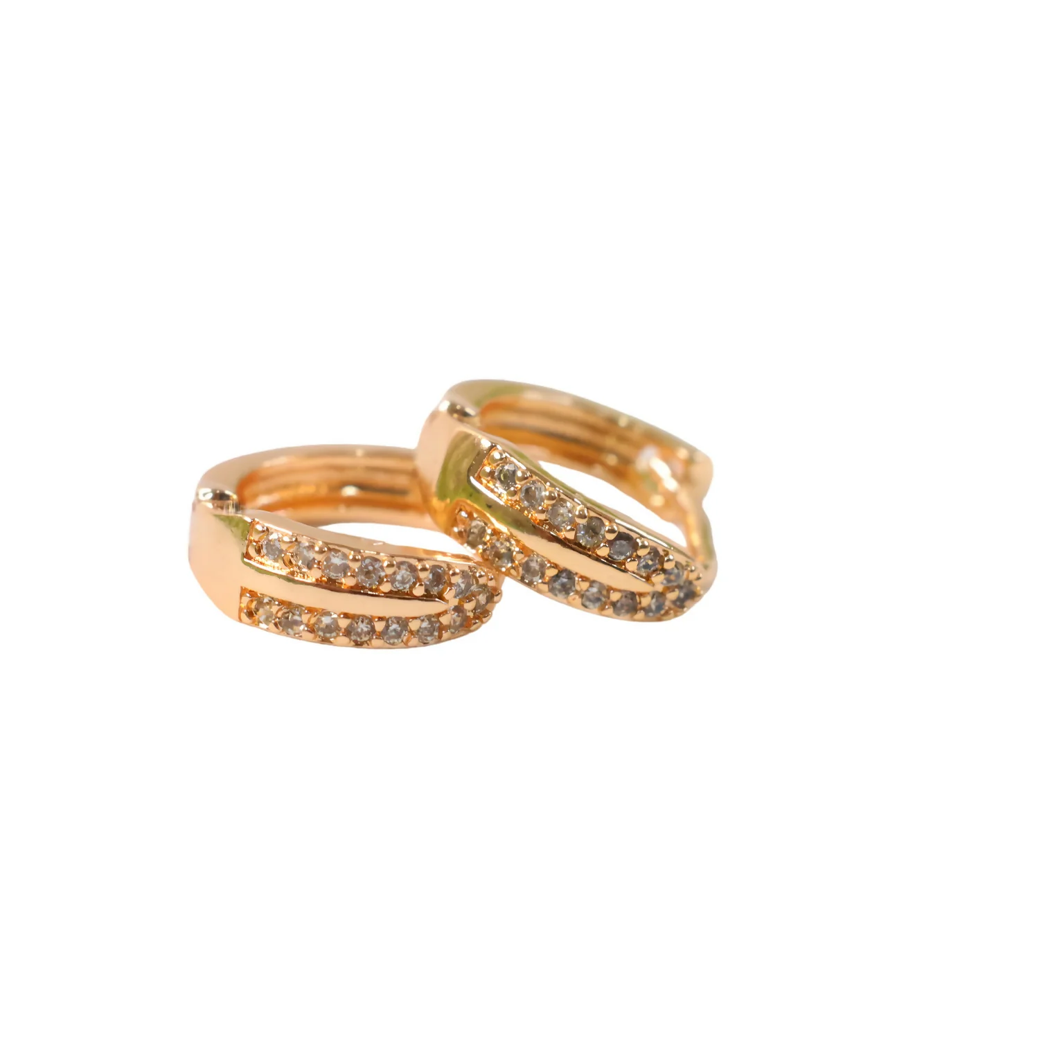 Gold Finish Sparkle Hoop Earrings for Daily and Party Wear - Image 5