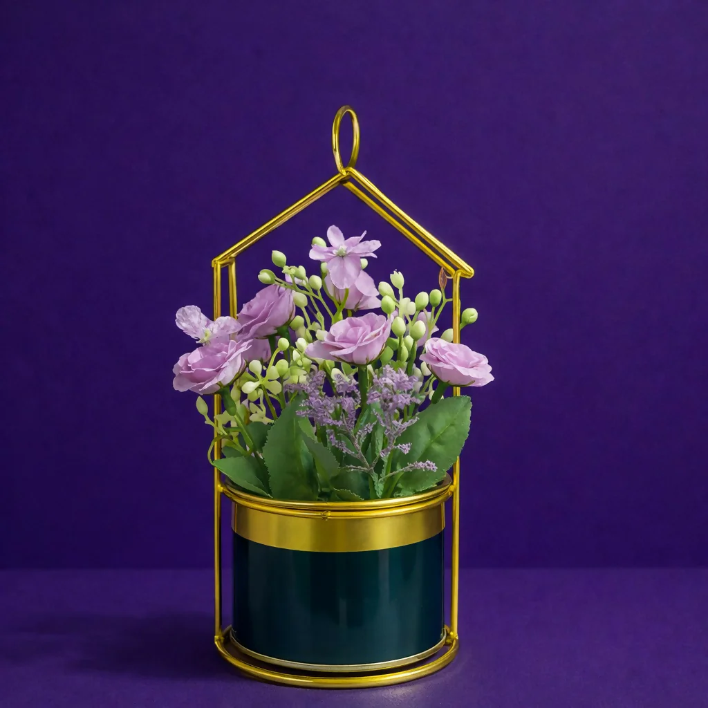 Gold House Frame Tabletop Planter with Decorative Pot(Color may vary) - Image 3
