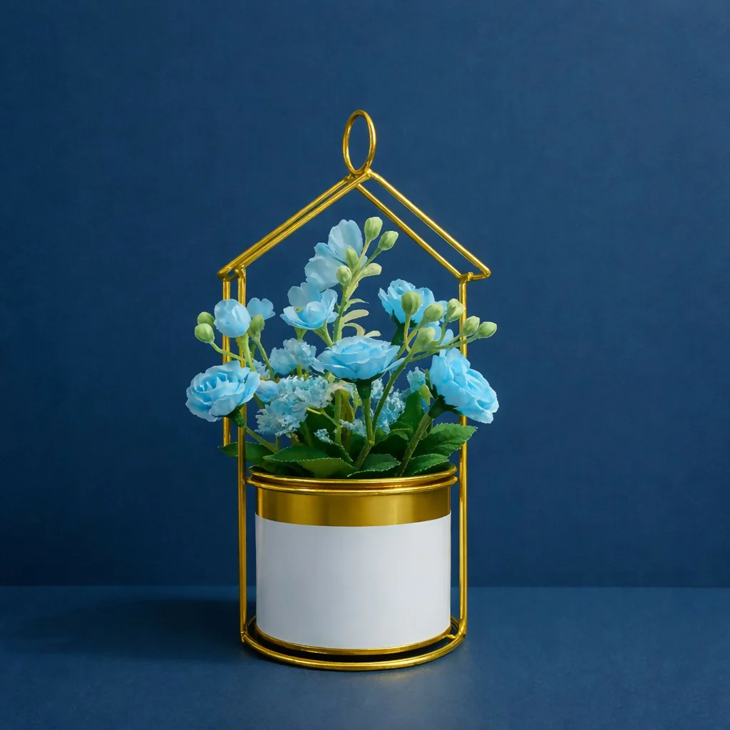 Gold House Frame Tabletop Planter with Decorative Pot(Color may vary) - Image 5