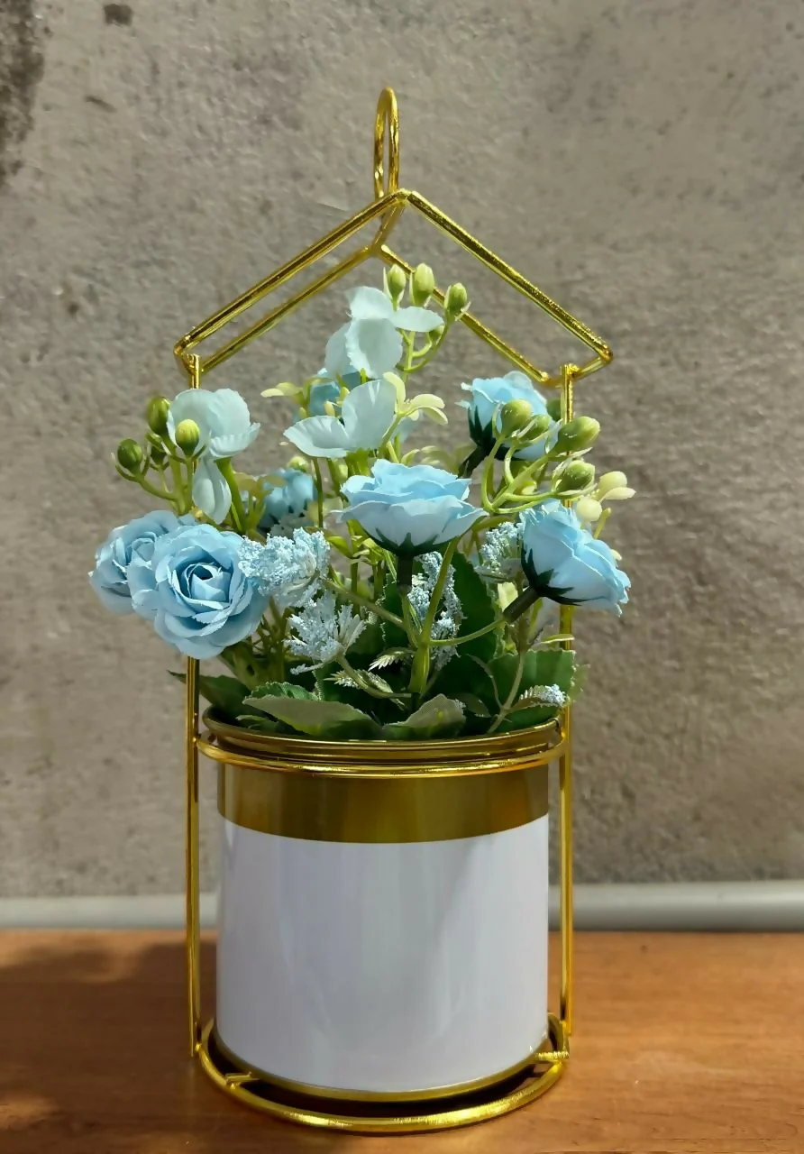Gold House Frame Tabletop Planter with Decorative Pot(Color may vary) - Image 7