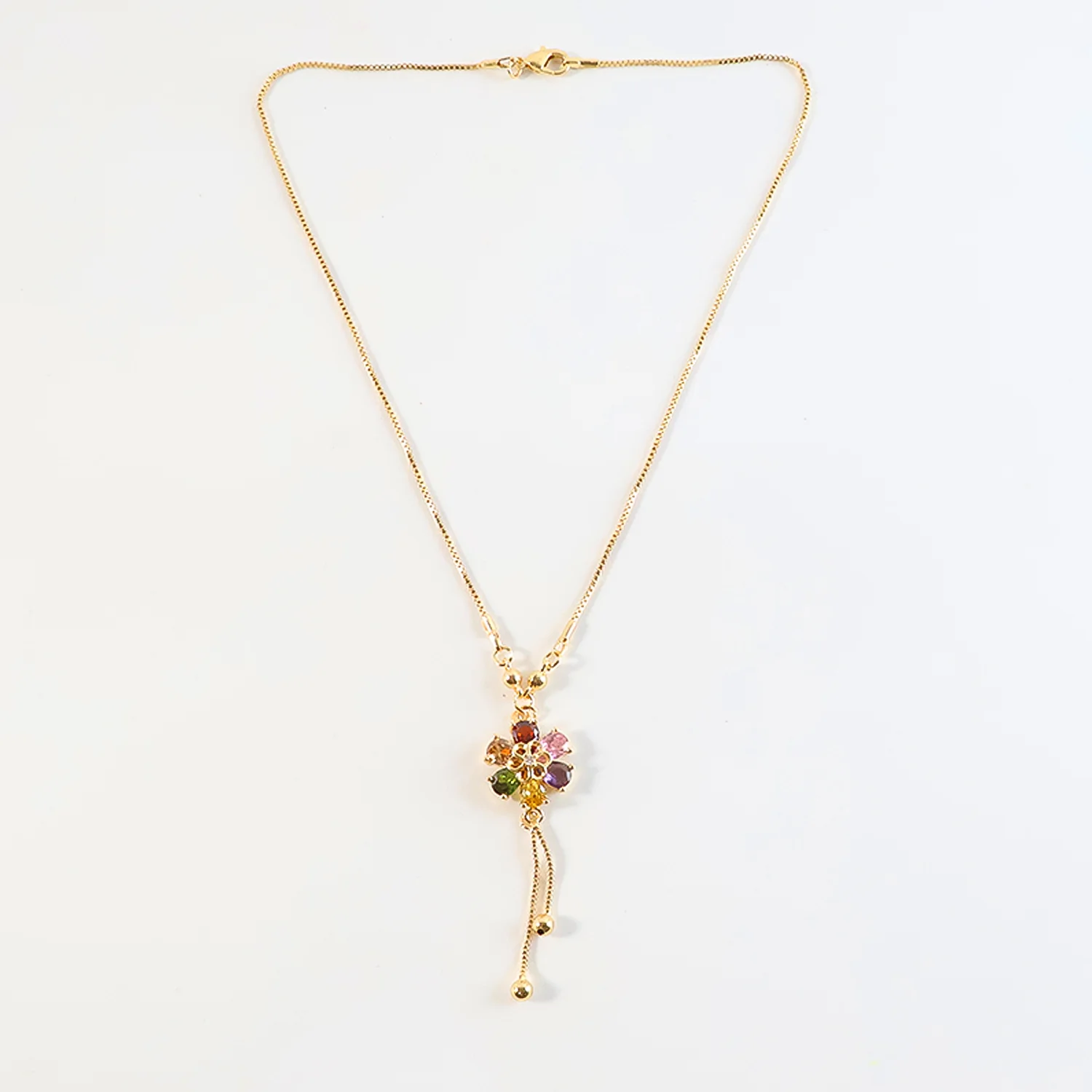 Gold Multicolor Pendant Necklace for Women - Image 5